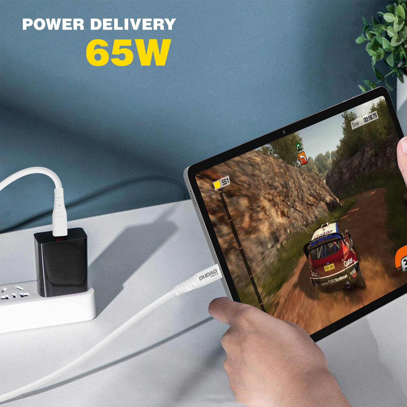 Câble USB-C vers Lightning 6A, Power Delivery 65W pour iPhone et iPad,  Ultra-Résistant - Blanc - Français