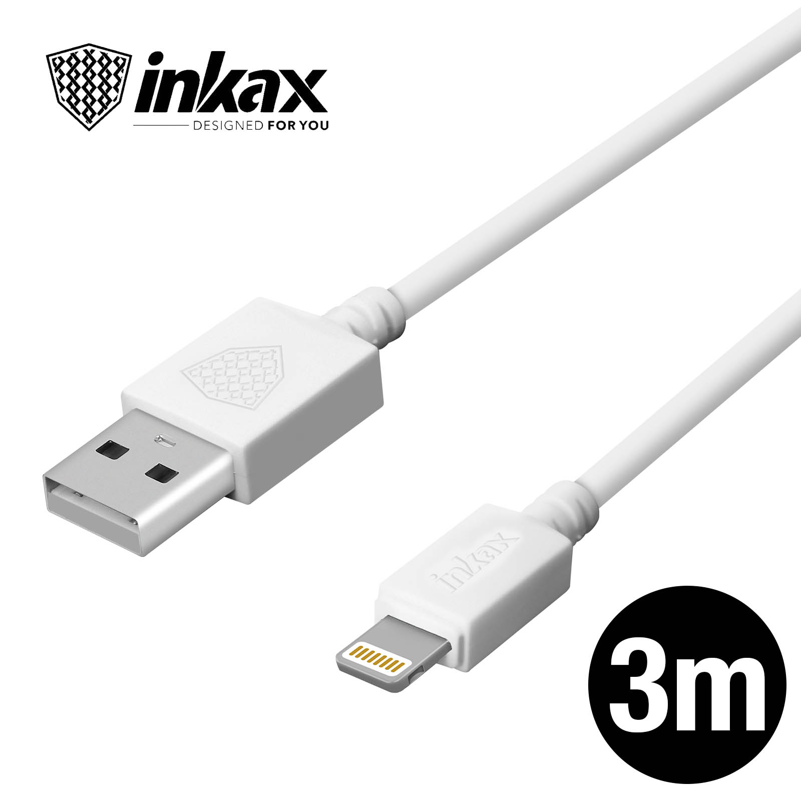 Câble 3 Mètres iPhone iPad USB Inkax Charge rapide connecteur pour