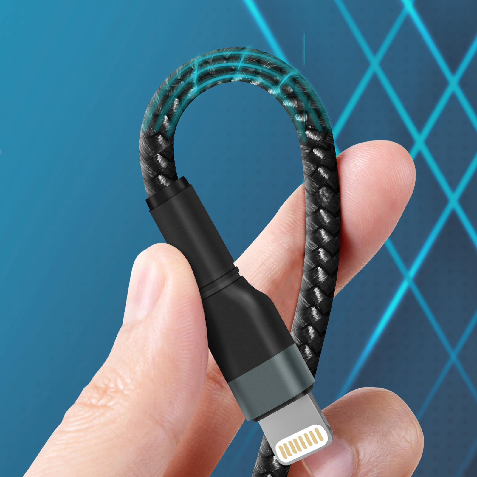 Câble USBC vers iPhone / iPad Lightning 27W, Certifié MFi et Power Delivery 1,2m LinQ Noir