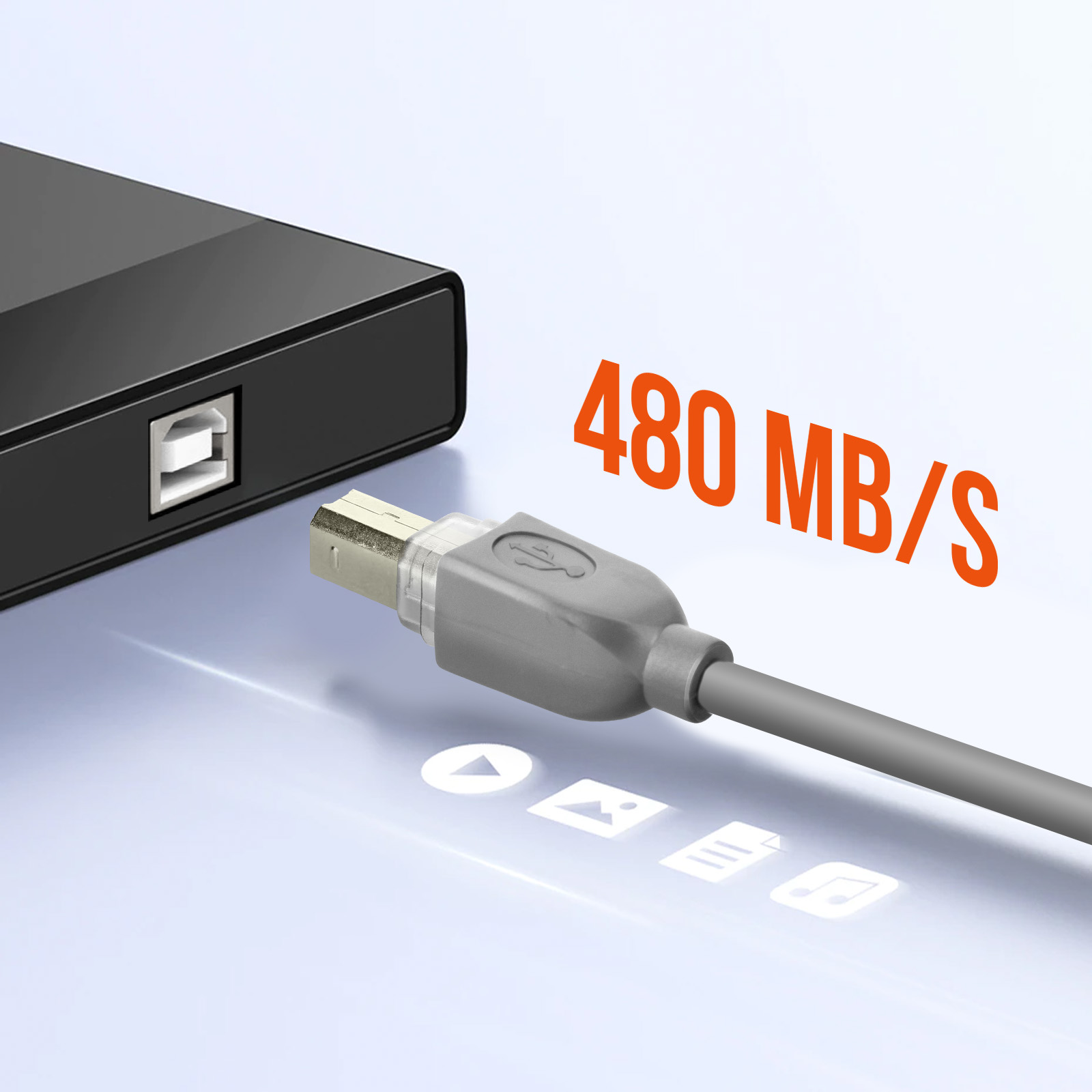 Connectique informatique Temium Câble imprimante USB 2.0 A vers