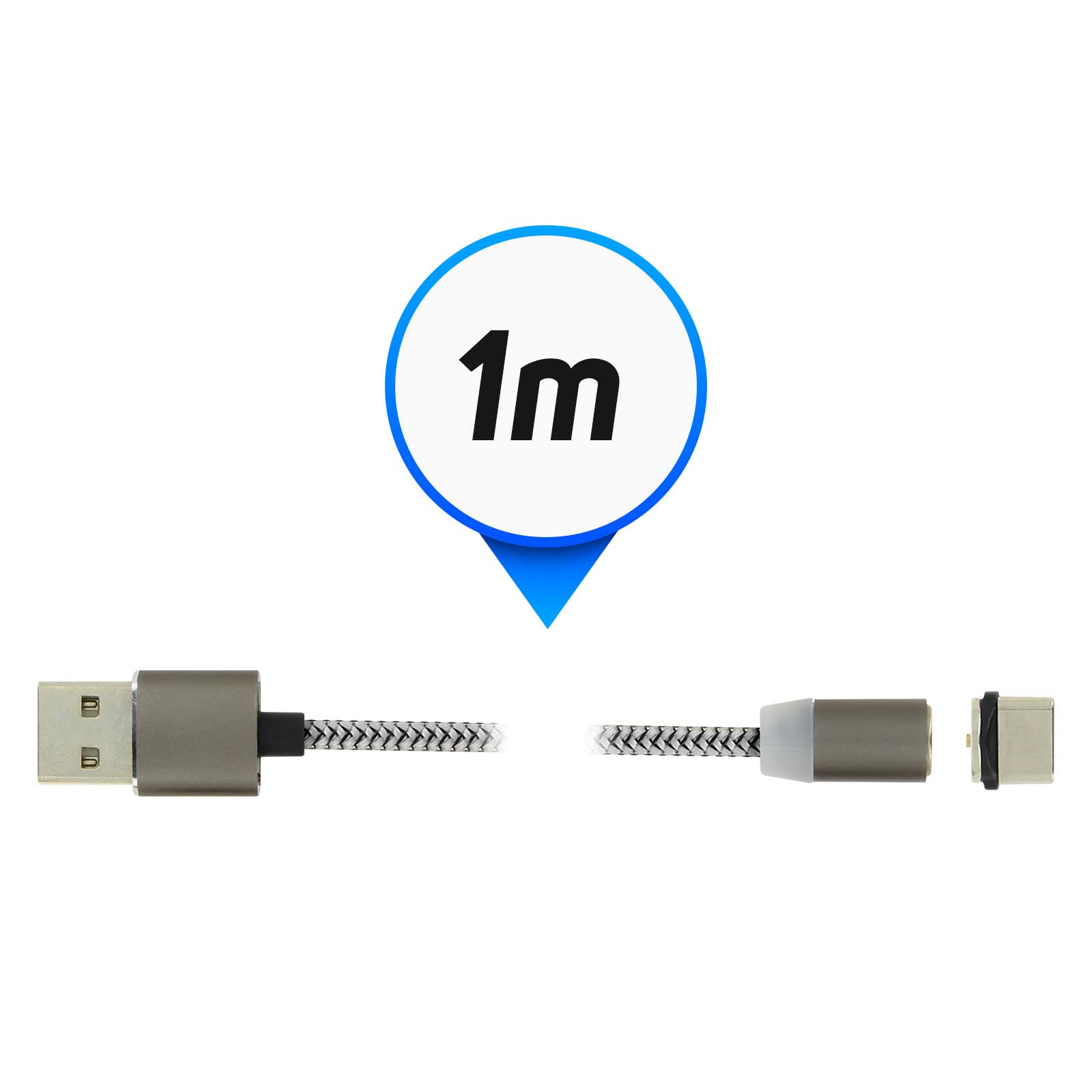 Cable USB Charge et Synchro USB type C à connecteur magnétique