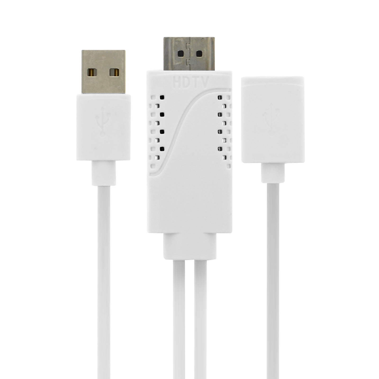 Câble USB Femelle MHL vers HDMI Mâle et USB Mâle, HDTV Qualité 1080P, 1,8m  p. Smartphone et Tablette - Français