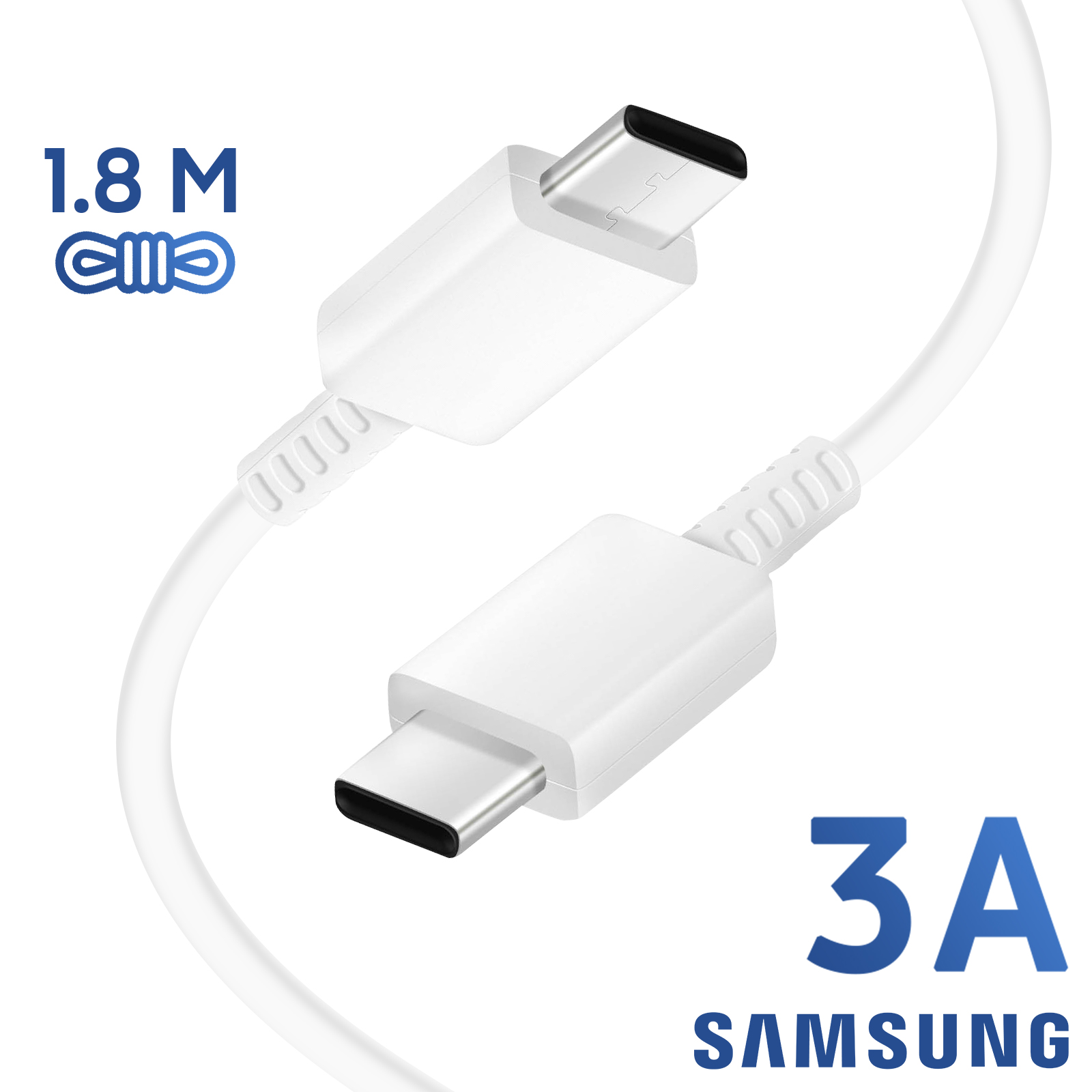 Cable Charge Rapide USB-C vers USB-C Xiaomi 1,5M Blanc