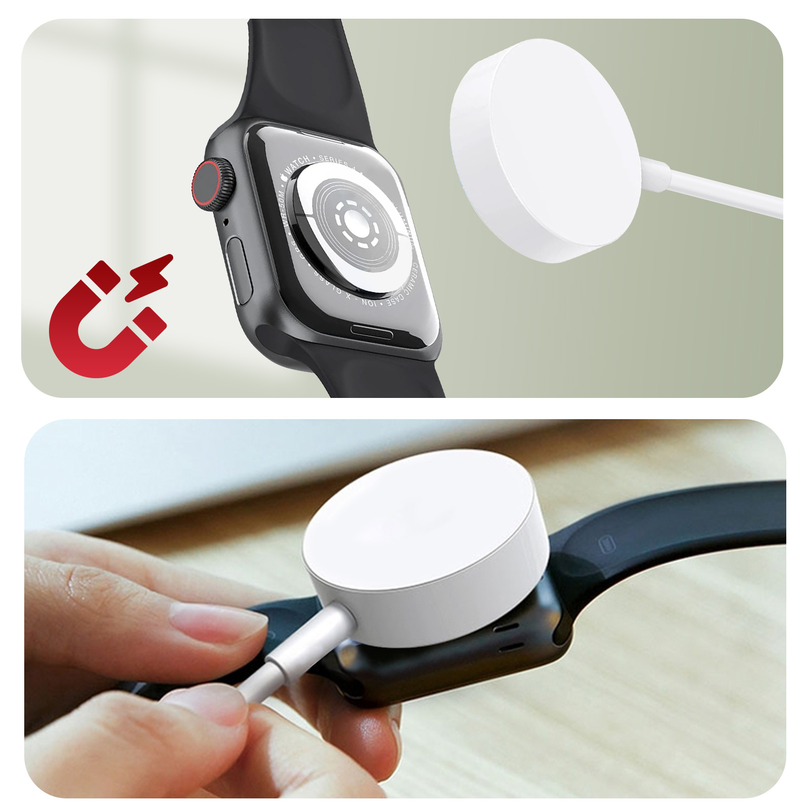 Chargeur rapide sans fil pour Apple Watch série 1 2 3 4 Câble de charge  rapide USB magnétique 38 / 42mm 1M pour chargeur iWatch - Accessoires  bracelet et montre connectée - Achat & prix