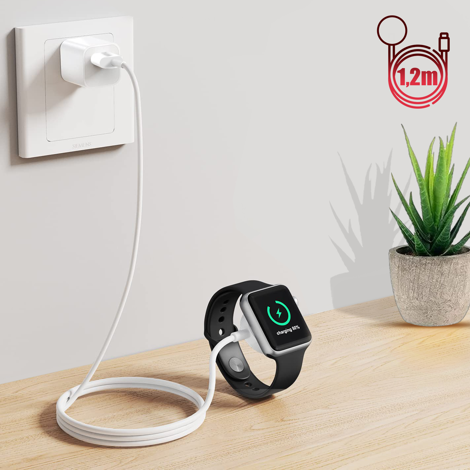 Chargeur rapide sans fil pour Apple Watch série 1 2 3 4 Câble de charge  rapide USB magnétique 38 / 42mm 1M pour chargeur iWatch - Accessoires  bracelet et montre connectée à la Fnac