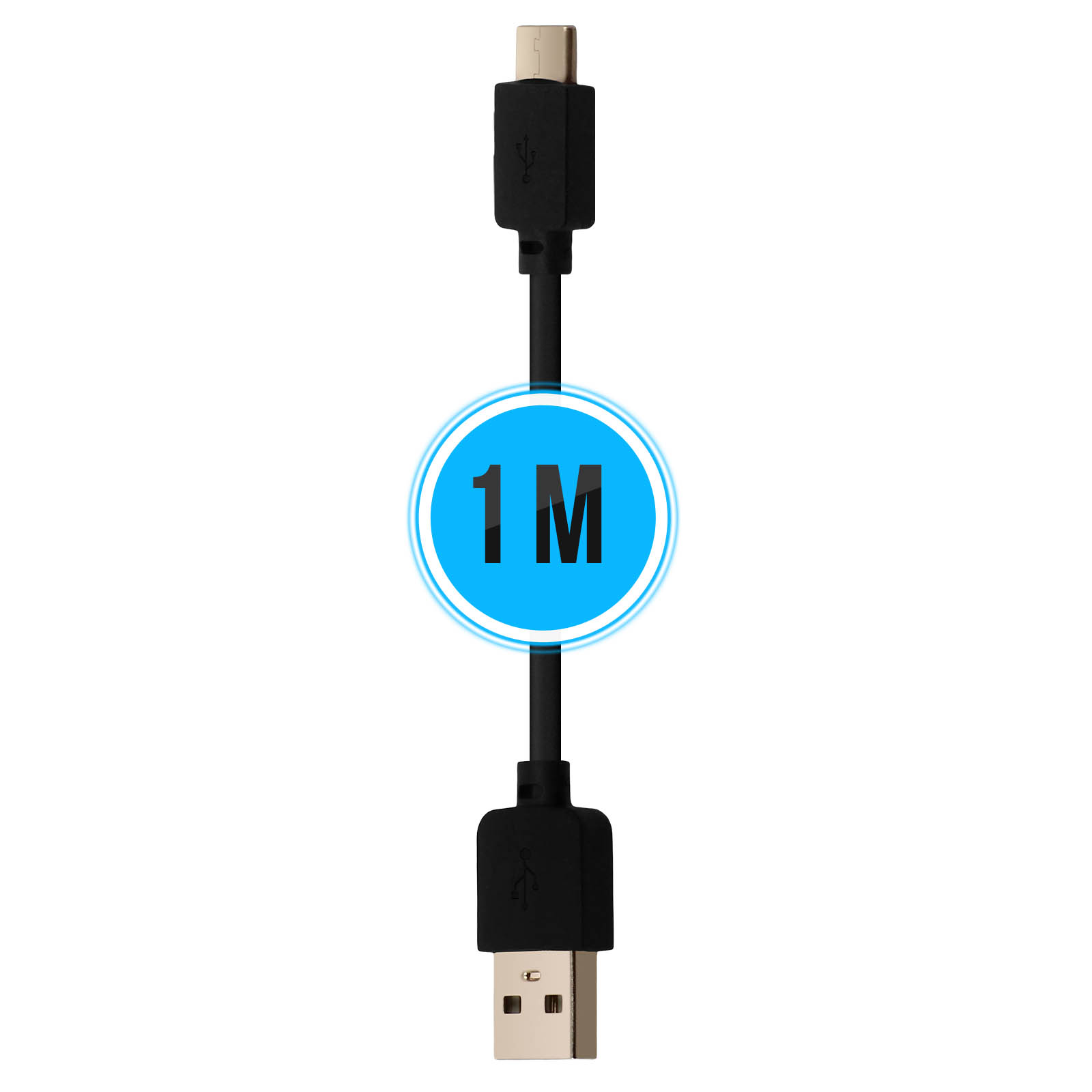 Câble USB-C vers USB-C, 100 W, en L à angle droit 1m - noir