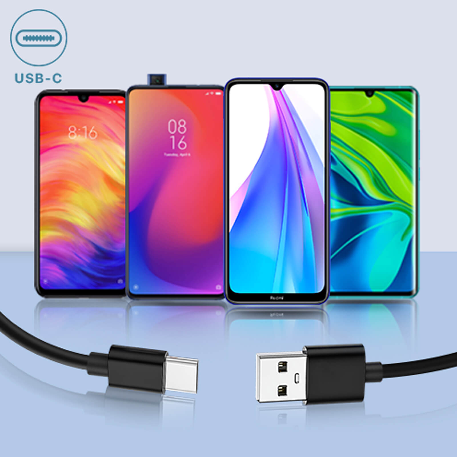 Câble Xiaomi Original USB-C / USB, Charge et Synchronisation 1m