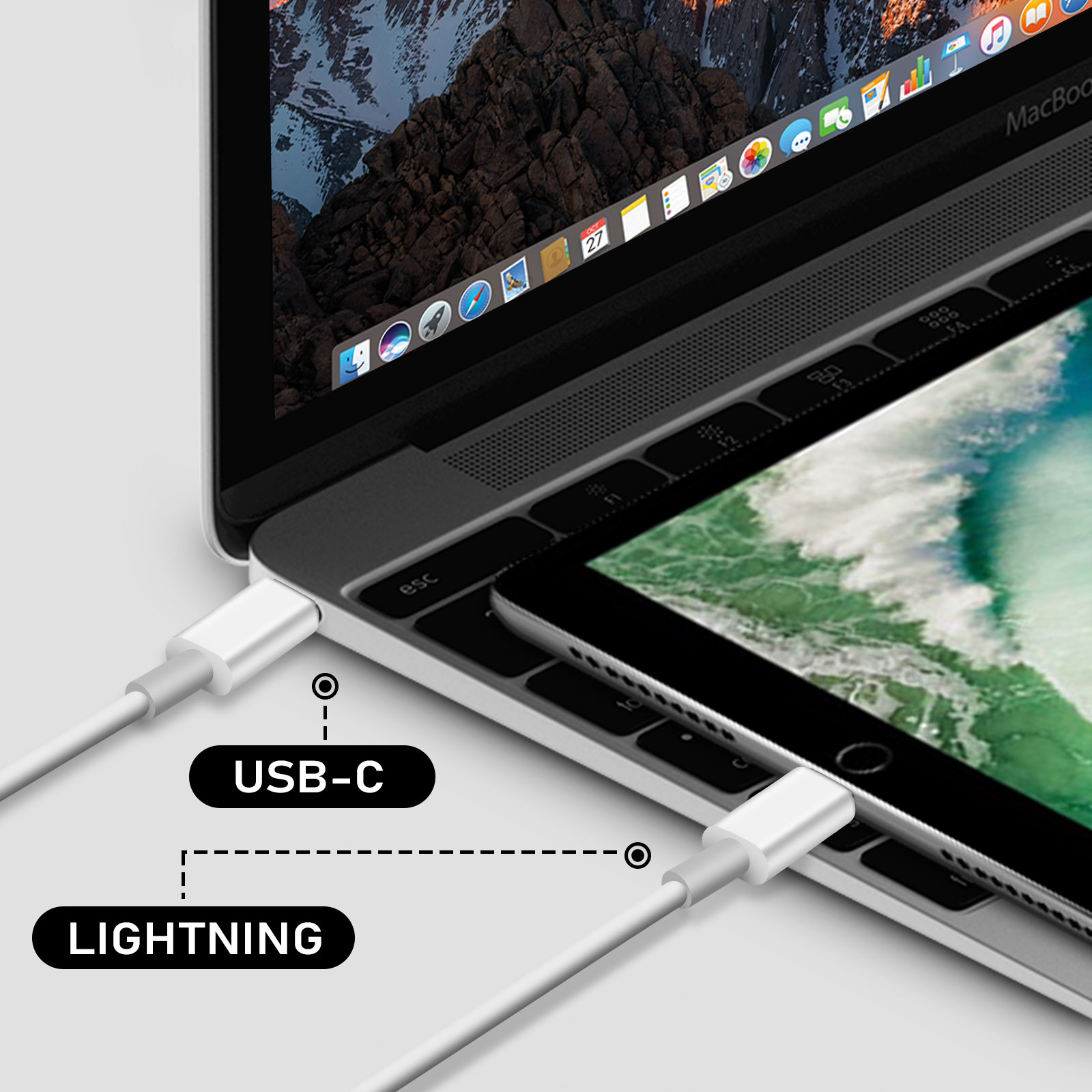 Câble USB-C vers Lightning Original Apple (2m) Charge Rapide