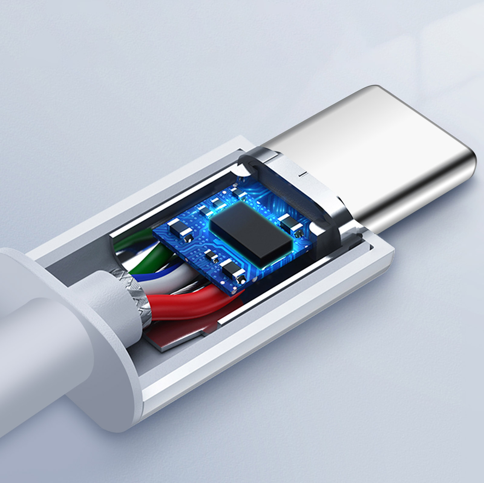 USB-C / USB-C-Power Delivery 18W Lade- und Synchronisationskabel – Weiß -  German
