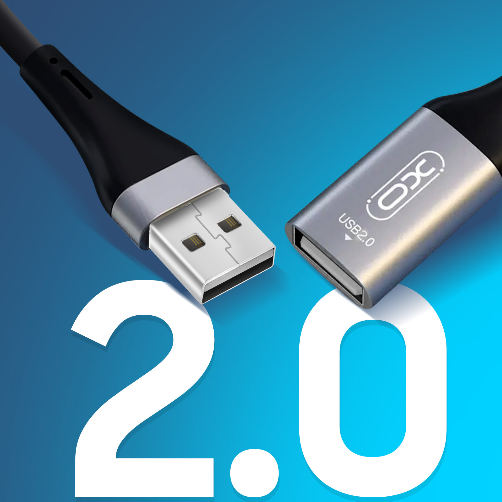 Câble USB 2.0 femelle vers USB 2 mâle Câble d'extension de