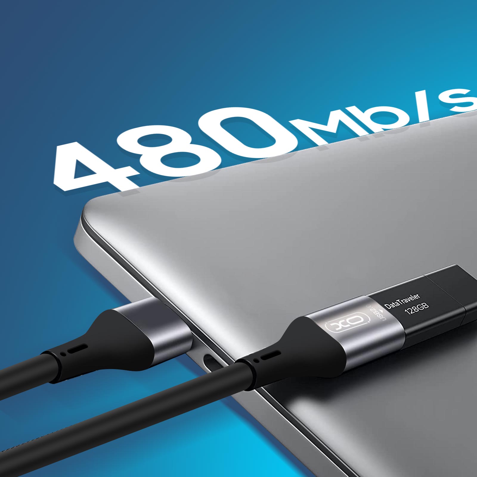 Rallonge USB 2.0 Charge et Transfert de données Câble d'Extension 3m, XO -  Noir - Français