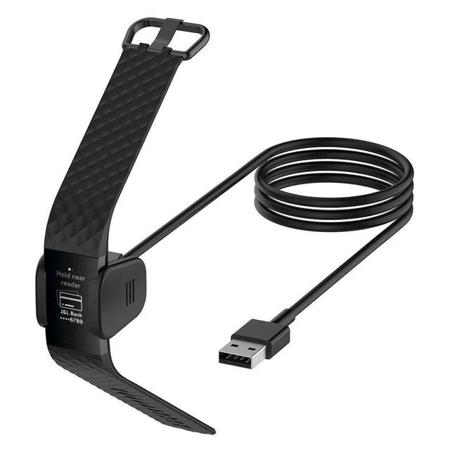 1.6Ft/50cm Remplacement Chargeur USB Câble Chargeur Compatible Fitbit Charge 3 Simpeak Chargeur Compatible Fitbit Charge 3 Noir Lot de 2 