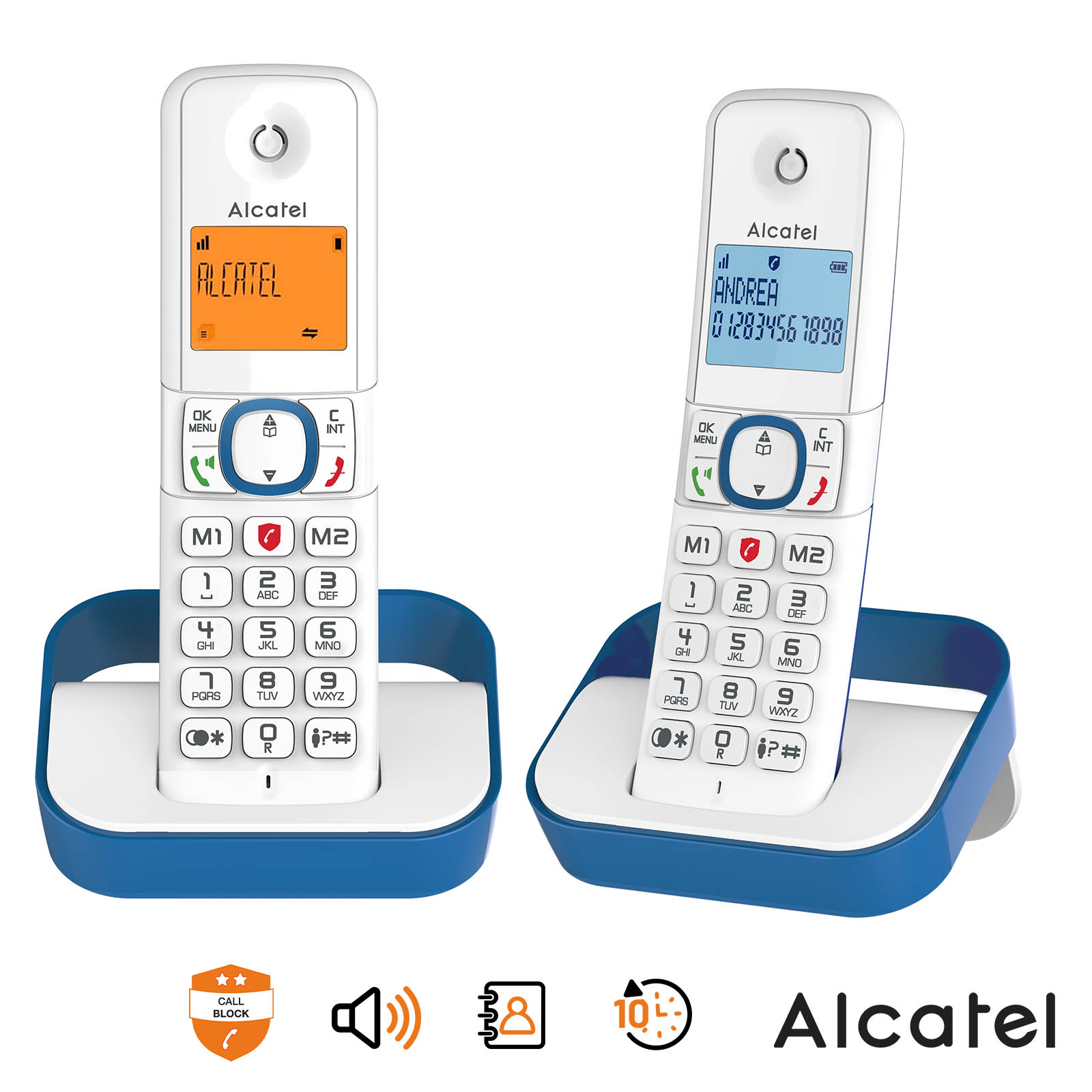 Téléphone fixe sans fil - ALCATEL - F860 voice duo noir - Avec fonct