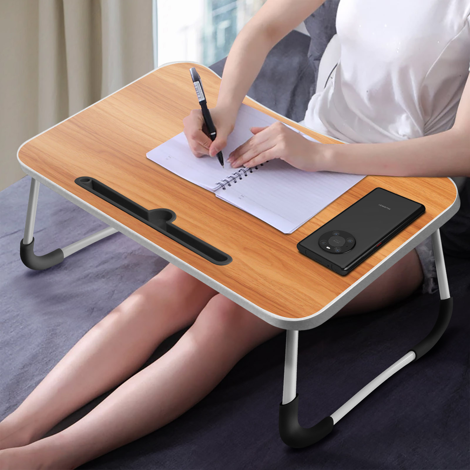 Mesa de portátil para cama/sofá 60x40cm soporte para tablet portavasos a  elegir