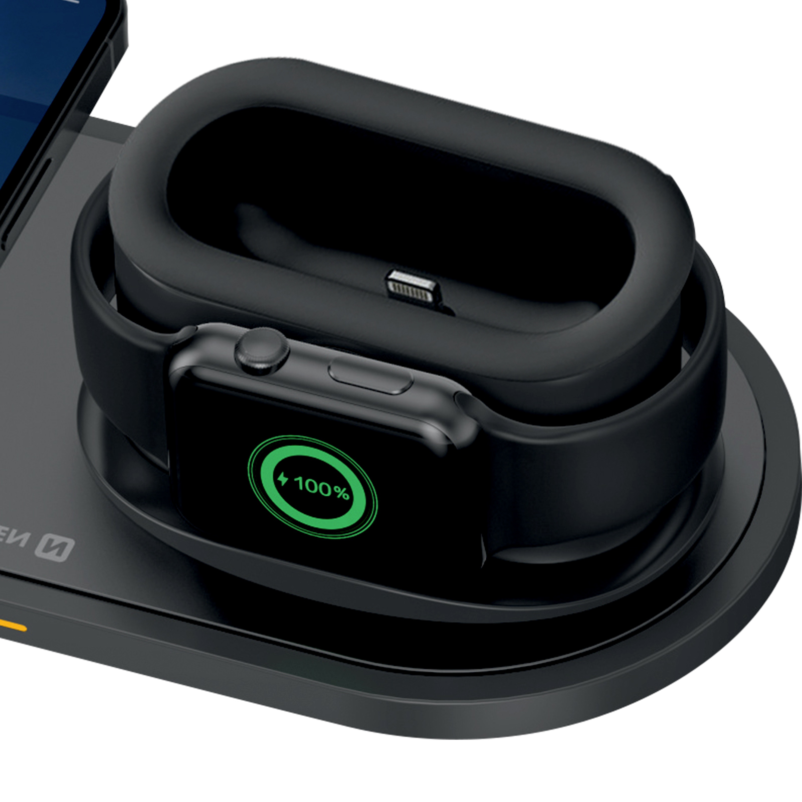 Station de chargement sans fil 3 en 1 pour iPhone, Apple Watch, AirPods -  coloris noir