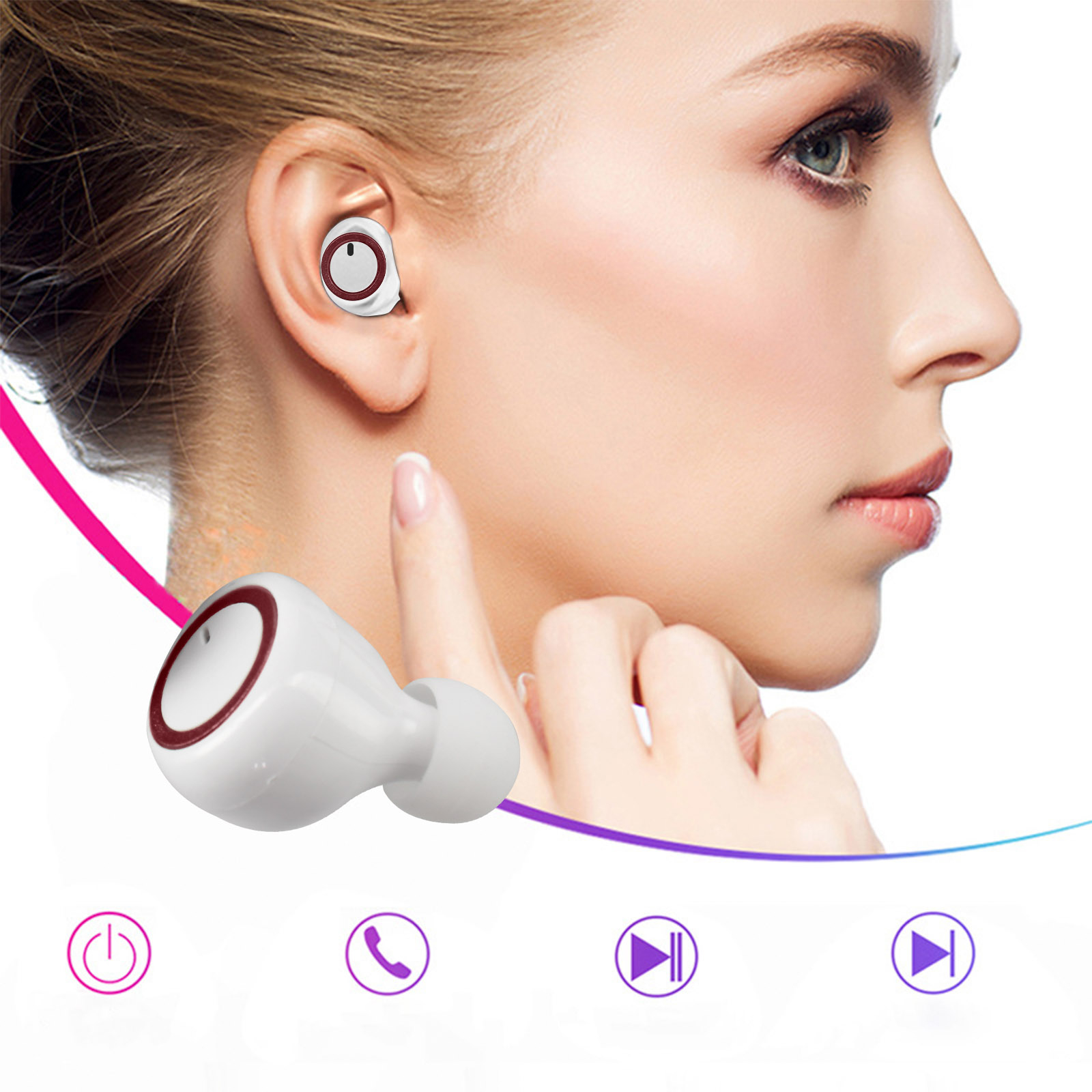 Avizar Ecouteurs Sans Fil Bluetooth Oreillettes Intra-auriculaires