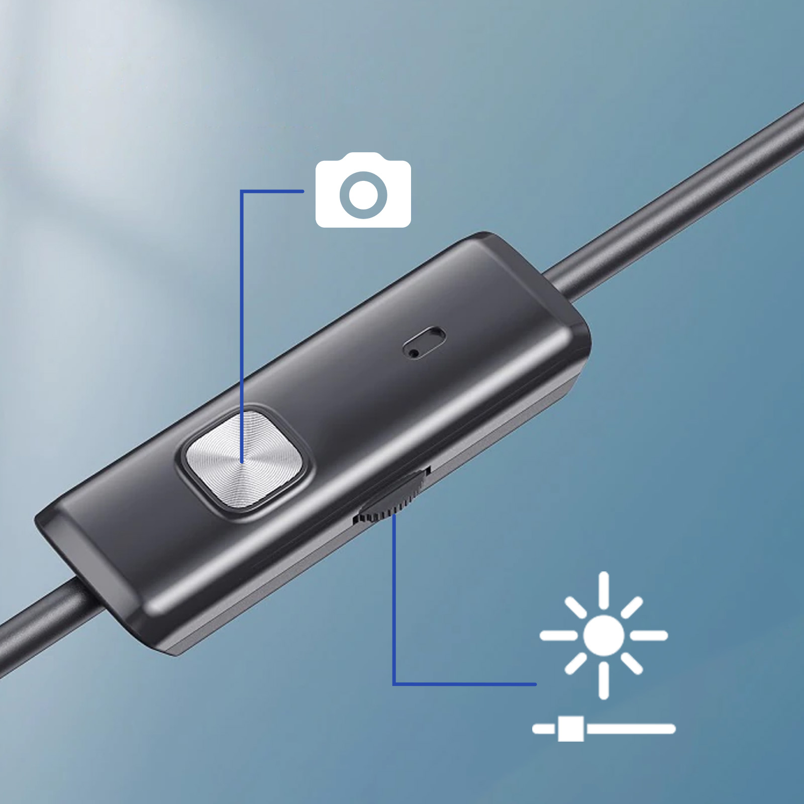 Endoscopio per smartphone e computer, impermeabile IP67, telecamera  multiporta USB-C / micro-USB / USB - lunghezza 2 metri - Italiano