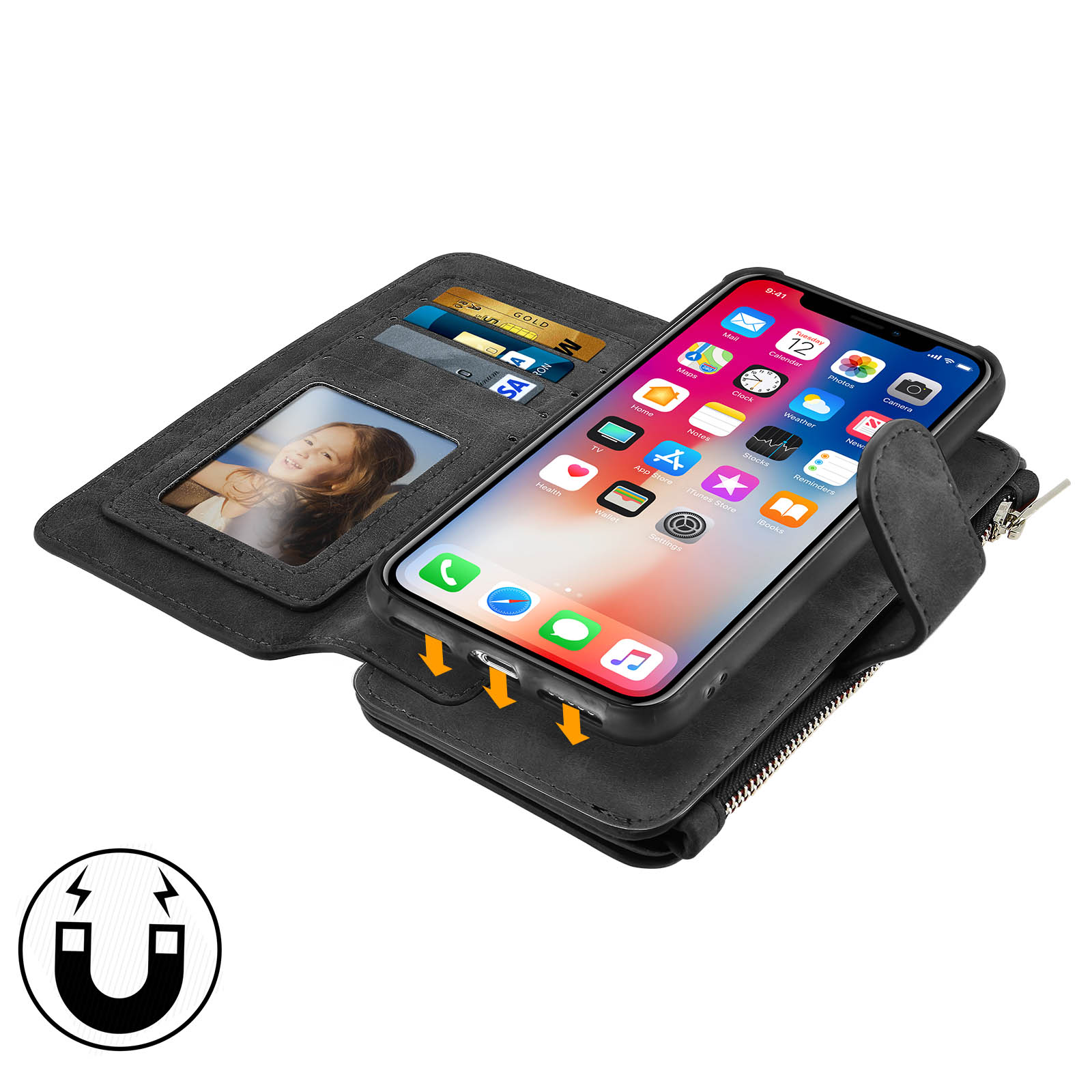 Saffiano Case iPhone XS Black | IDEAL OF SWEDEN