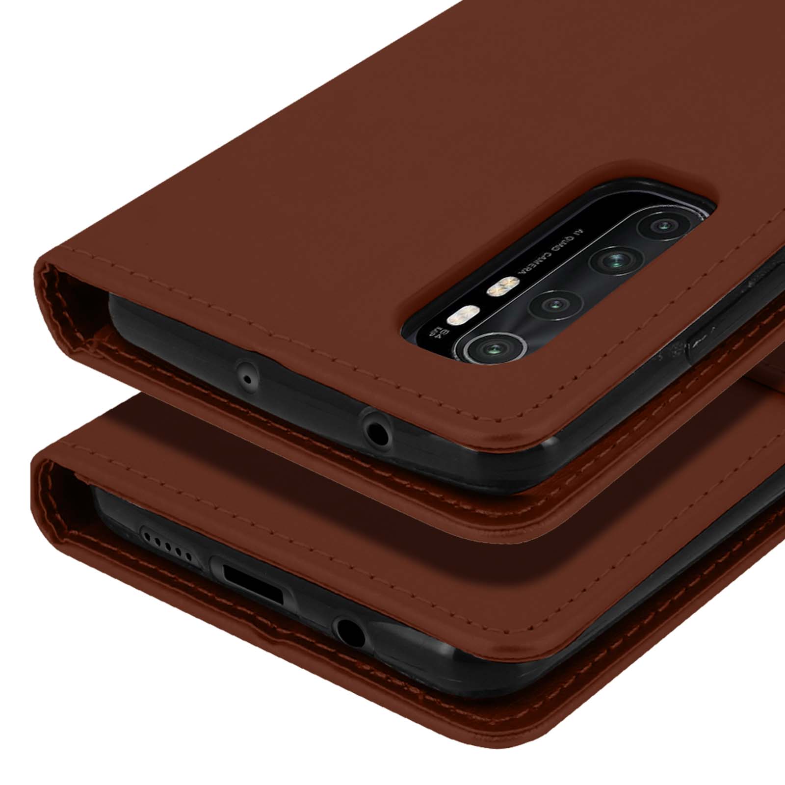 Étui Portefeuille Magnétique Pour Xiaomi Mi Note 10 Lite - Coque Livre Avec Poche Carte, + Protecteur écran Trempé