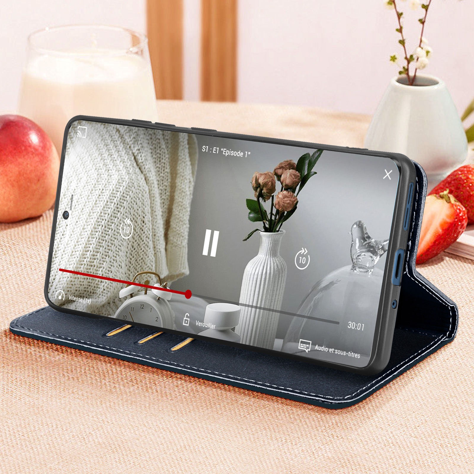 Housse Clapet Magnétique Support pour OnePlus 12 et 12R - Bordeaux