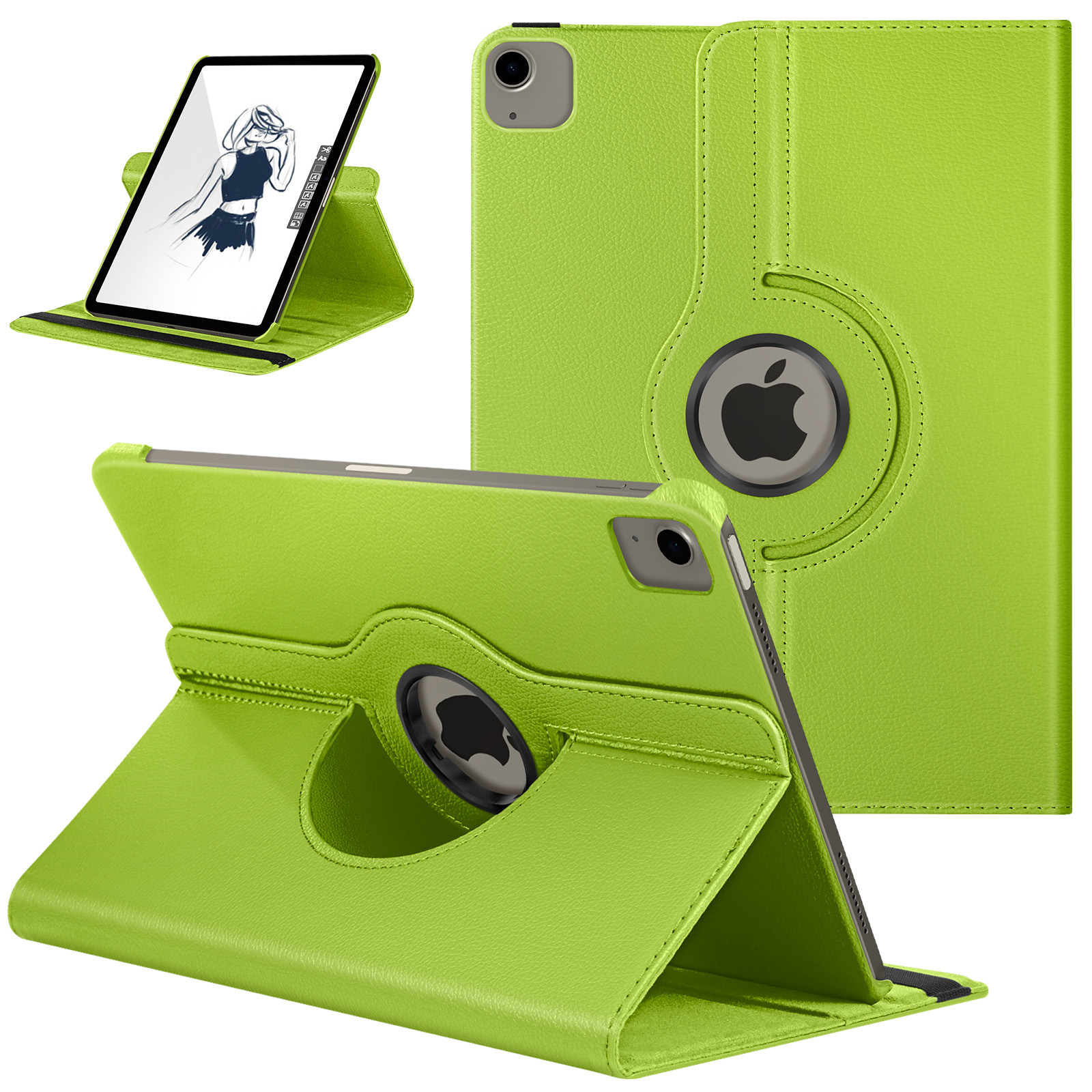 Custodia Cover per iPad Pro 13 Pollici (M4) 2024 Protettivo Fascia Elastica Supporto in Pelle PU Marrone