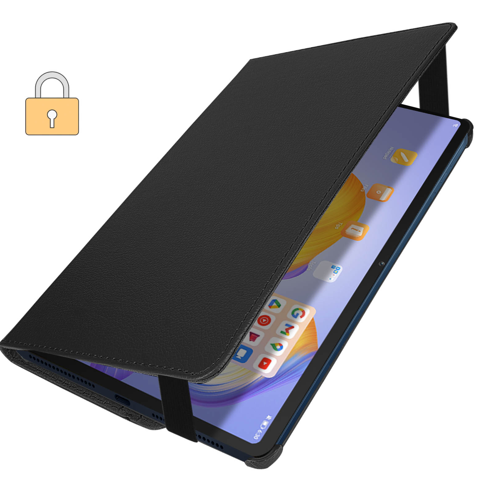 Housse Folio Honor Pad 8 Noir, Support Rotatif 360°, Collection