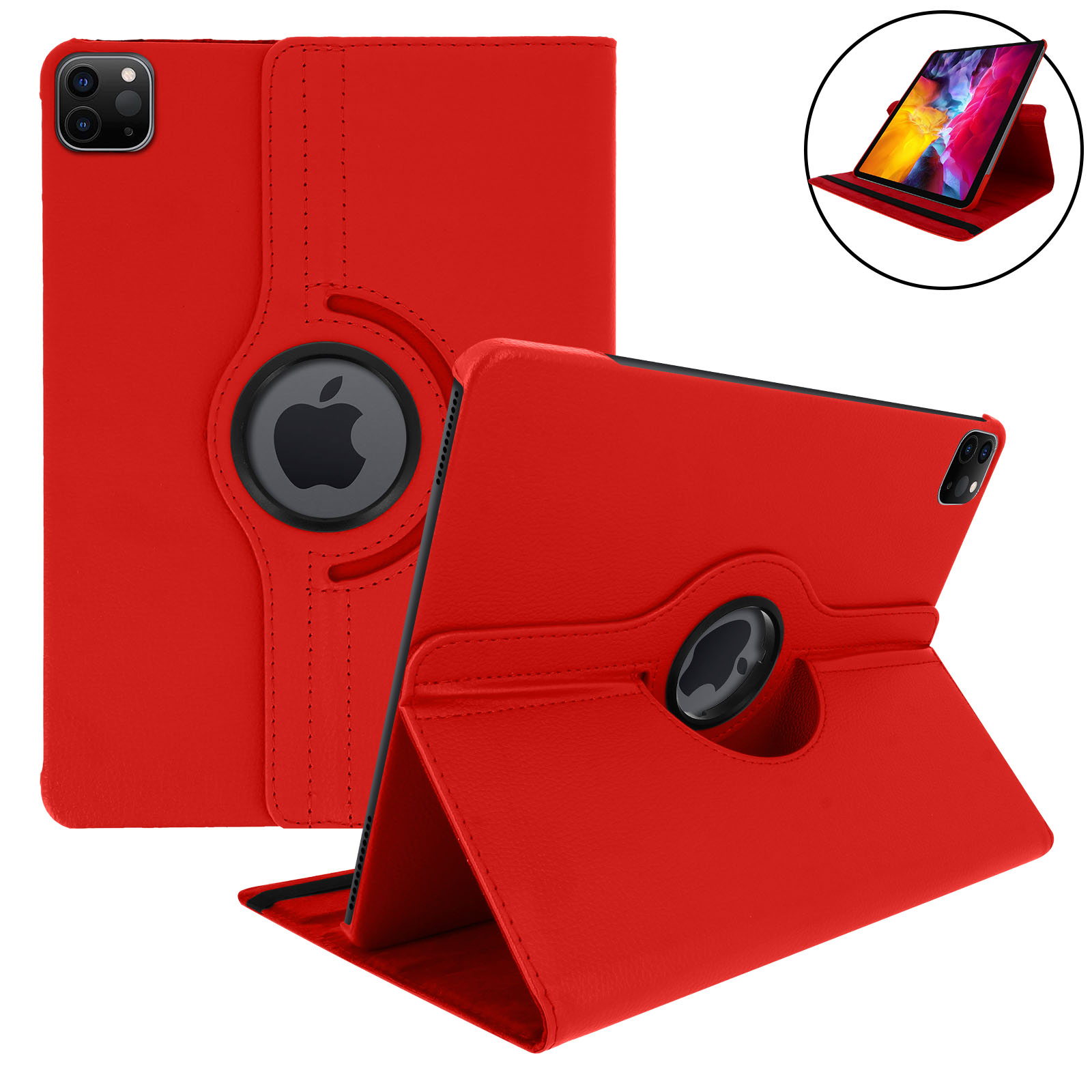 Housse Tablette XEPTIO Etui pochette rotatif 360 degrés rouge pour Apple iPad  AIR 4 10,9 pouces 2020 / iPad AIR 5 M1 2022 avec coque protection interne 