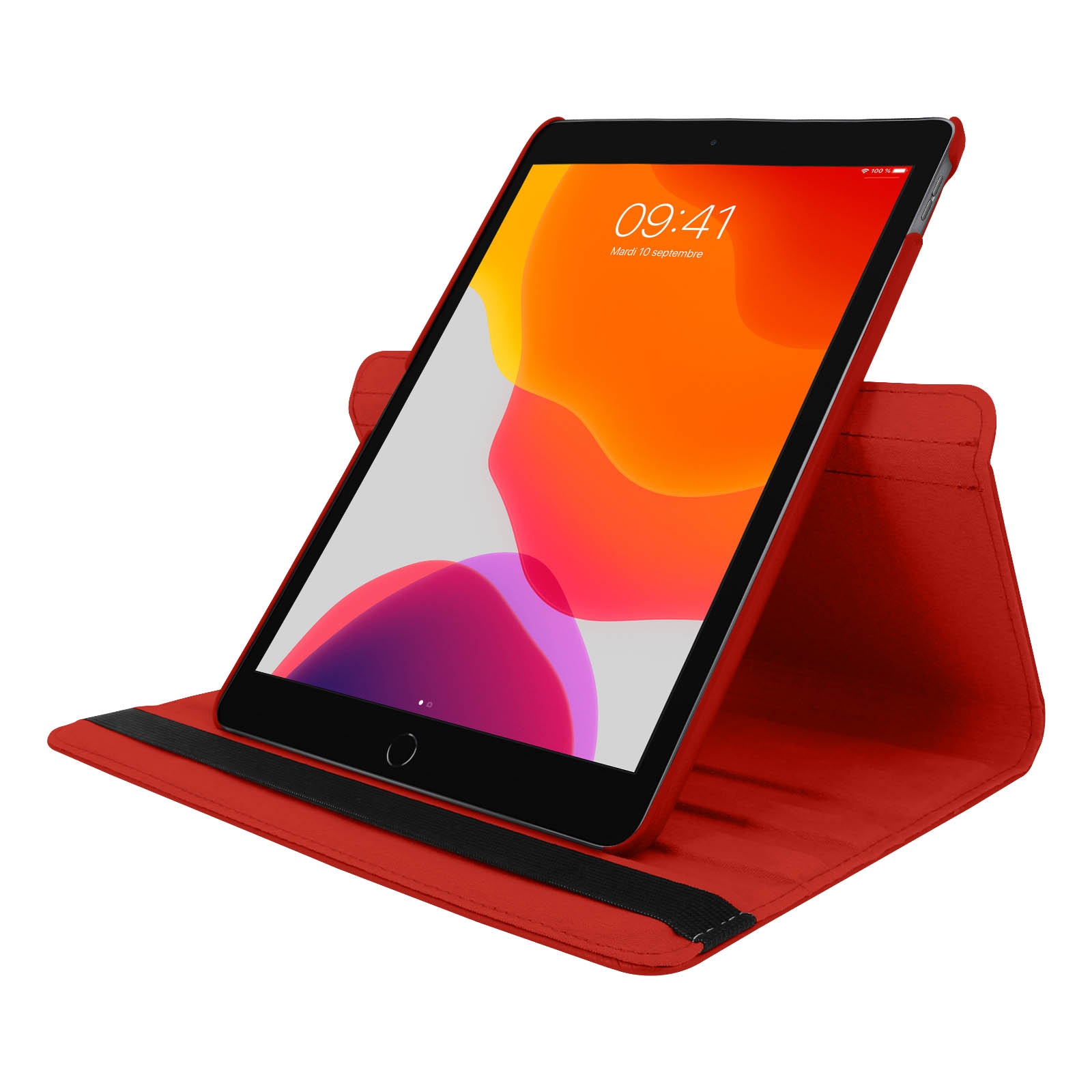 Coque Protection Intégrale Support (Rouge) pour Apple iPad 7 10.2