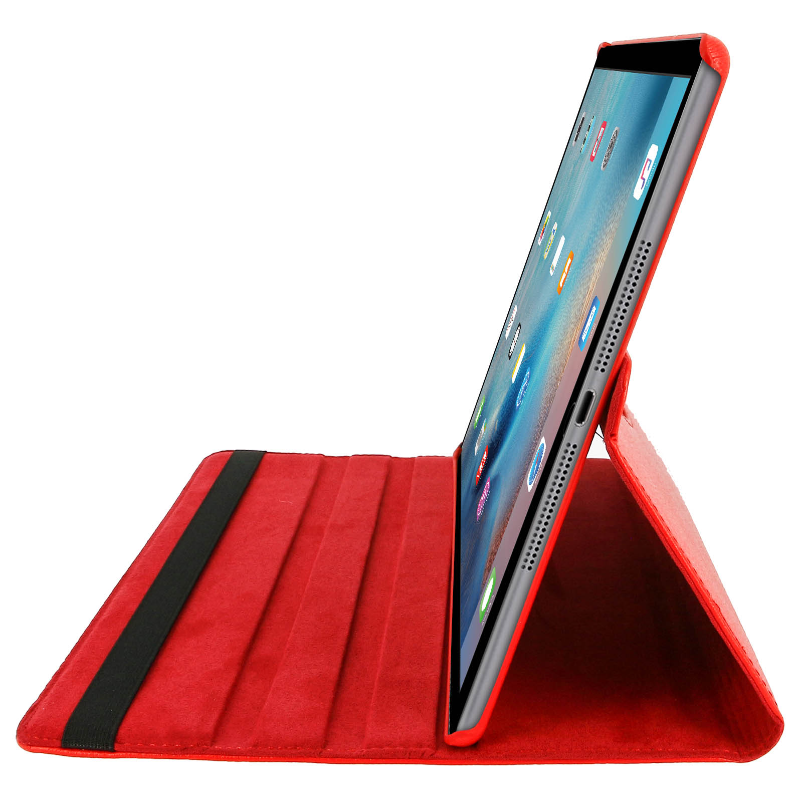 Housse Tablette Toproduits Housse Etui Rouge pour Apple iPad pro 12,9 2020  Coque avec Support Rotatif 360°