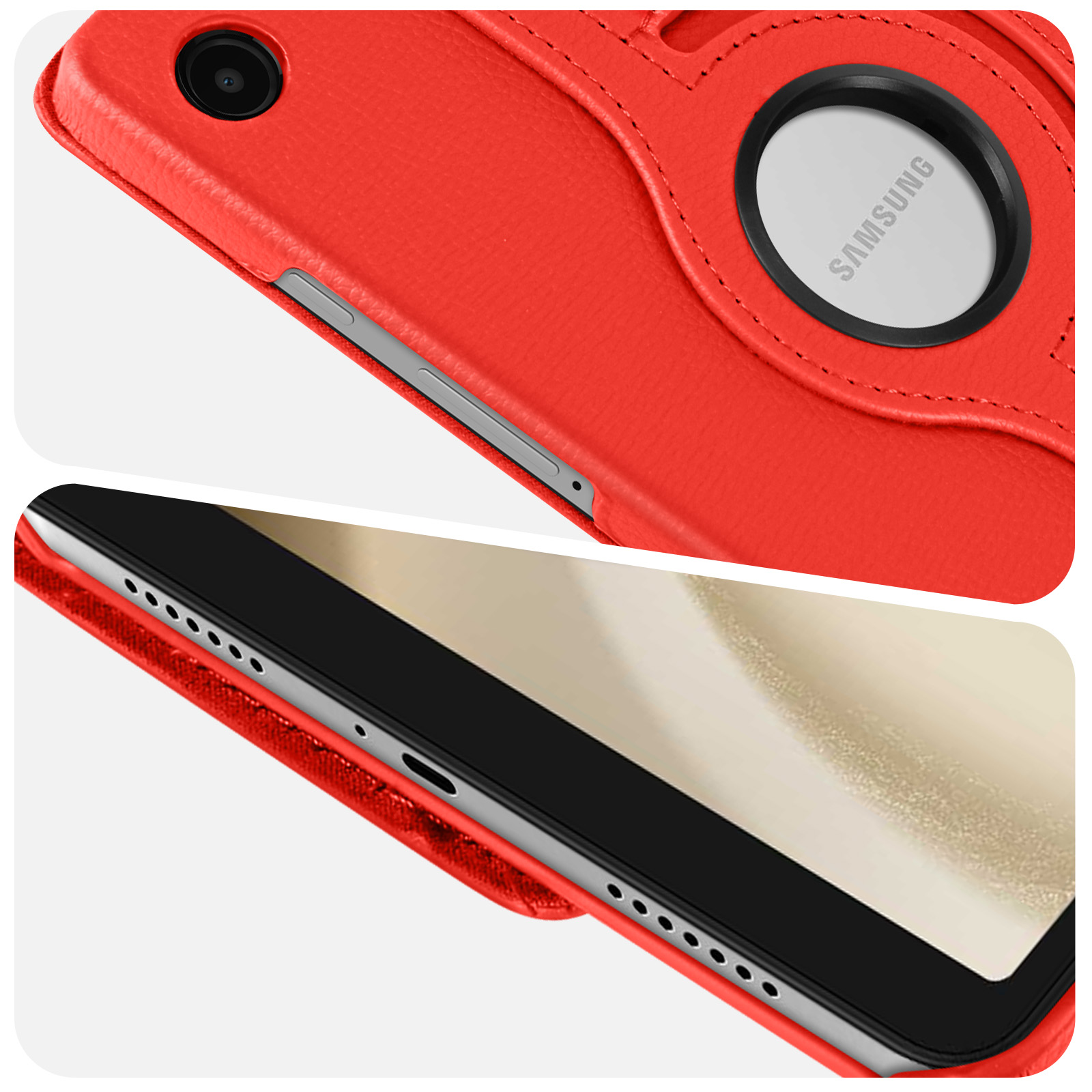 Étui Samsung Tab A9 Plus, Clapet Trifold Support Vidéo / Clavier - Rouge -  Français