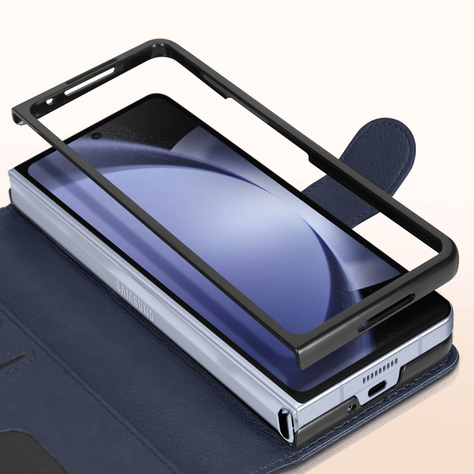 Funda Tarjetero Samsung Galaxy Z Fold 5 , Soporte Vídeo Cierre