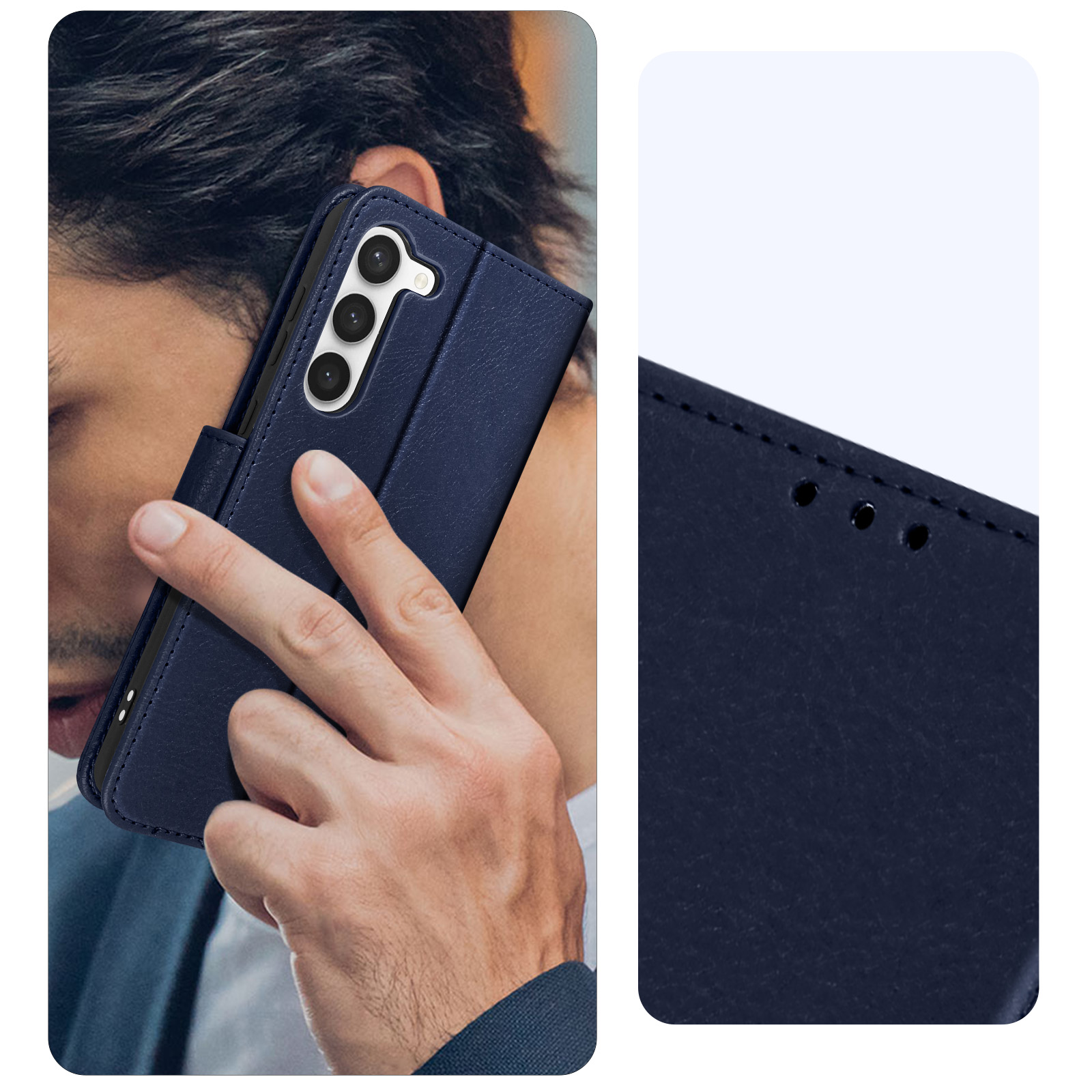 Funda Tarjetero Samsung Galaxy Z Fold 5 , Soporte Vídeo Cierre Magnético -  Azul oscuro - Spain