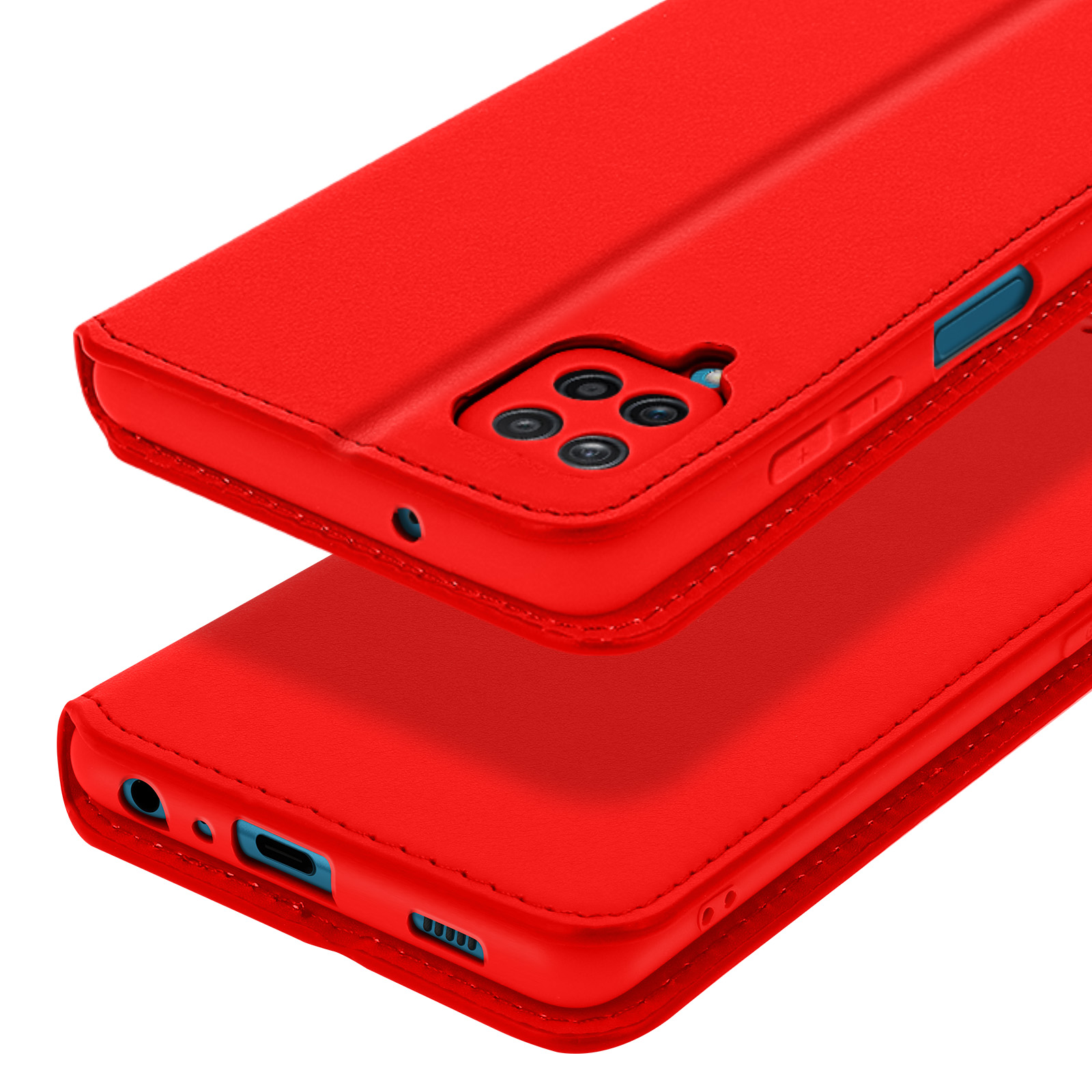 ETUI FOLIO STAND MAGNETIQUE ROUGE COMPATIBLE SAMSUNG GALAXY A15 - JAYM®