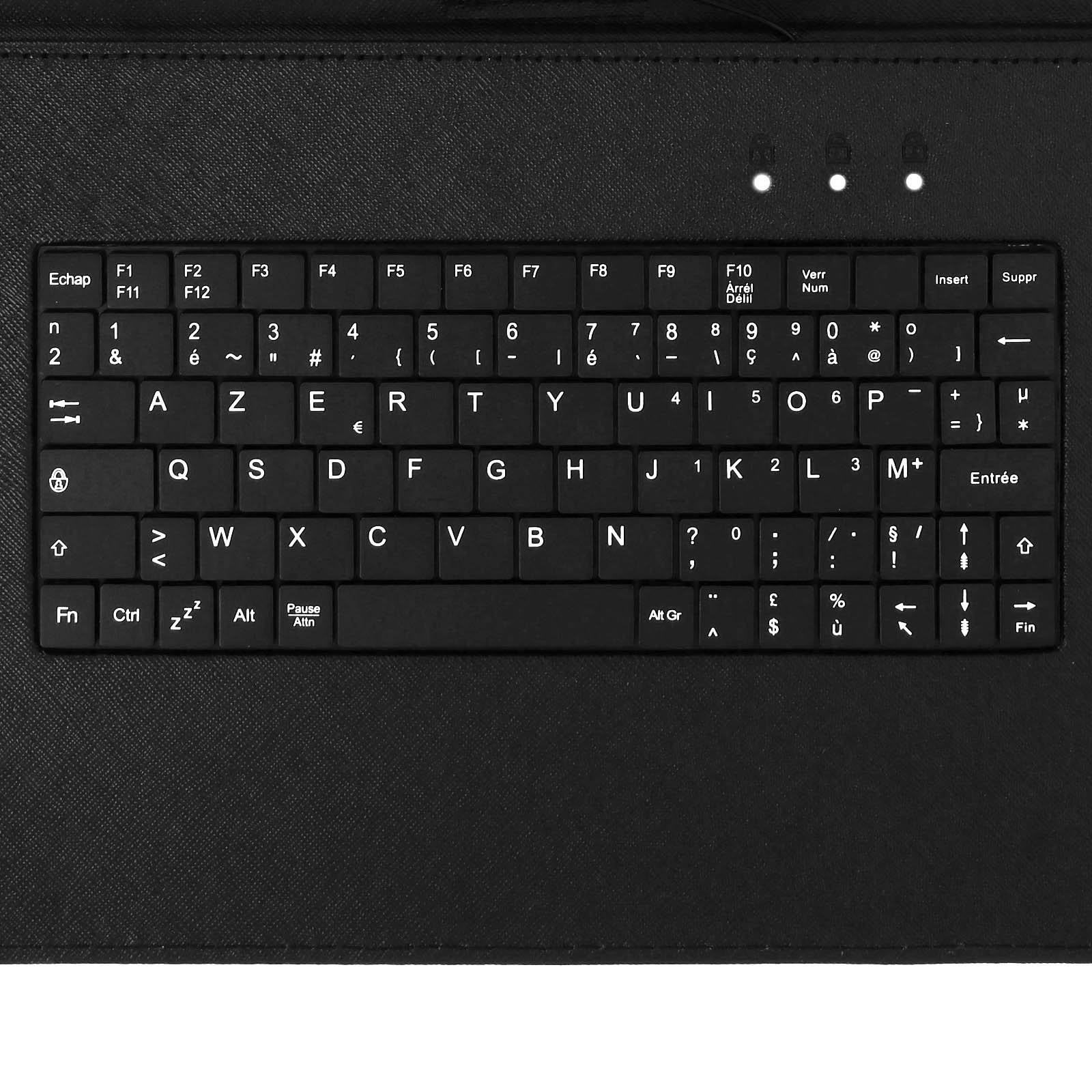 Étui Tablette 10'' avec Clavier AZERTY connecteur USB C, Béquille Support  Intégré - Noir - Français