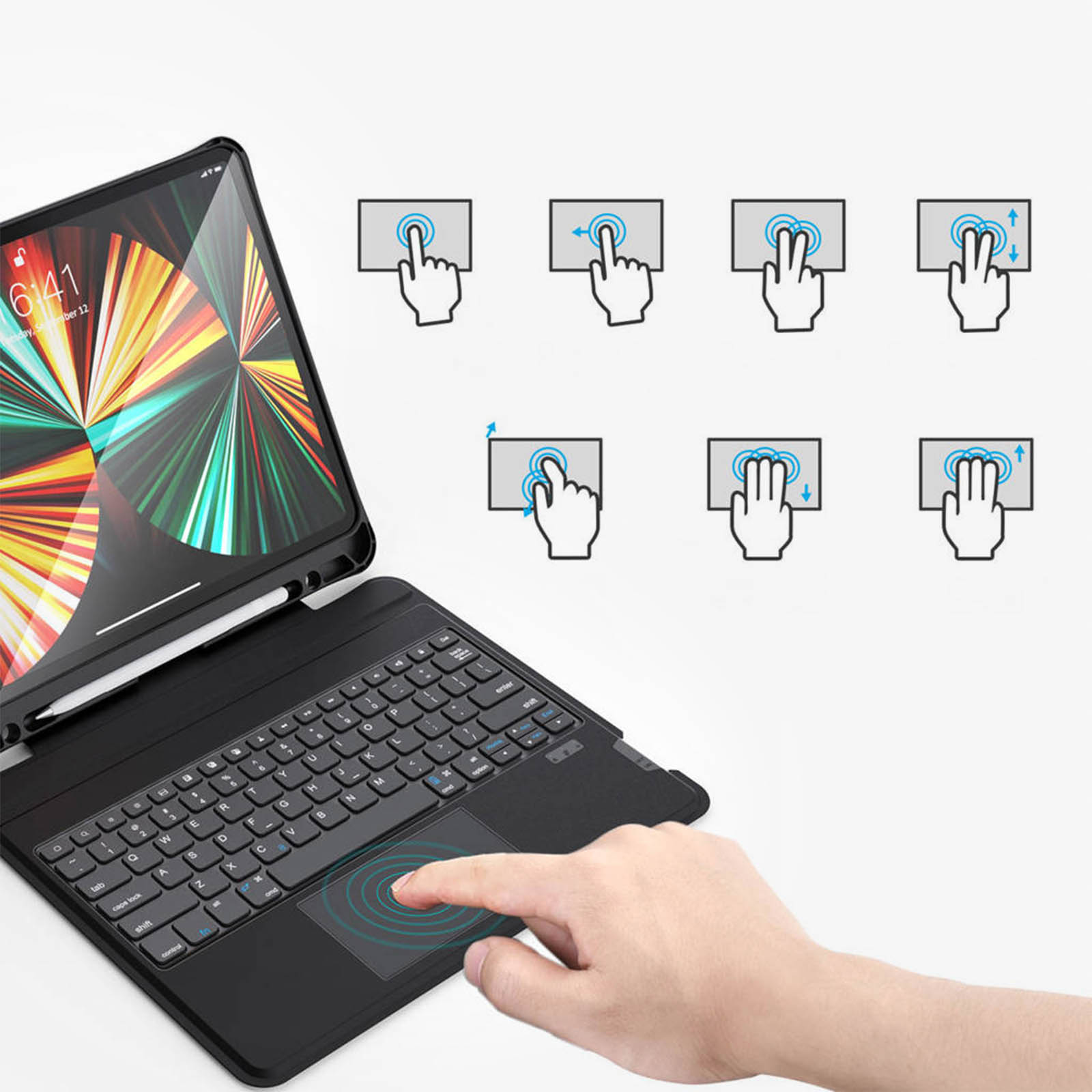 Étui pour clavier pour tablette compatible avec Apple iPad 2021