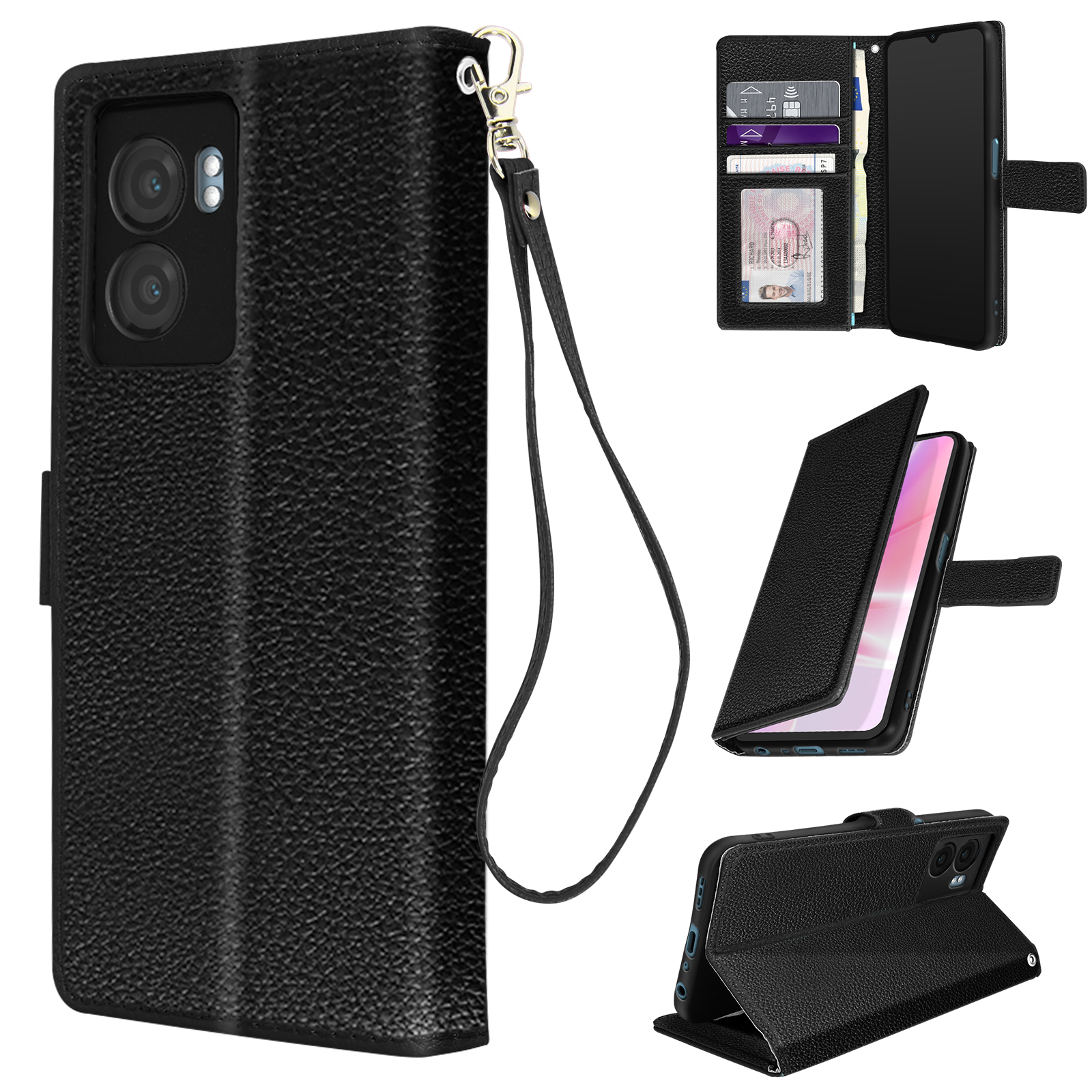 Custodia Pelle OPPO A5 A9 A11 A16 A53 A54 A55 A56 Find X3 X5 Custodia Portafoglio Per OPPO: In Pelle Sintetica, Con Supporto, Tasca Carte, Compatibile Molti Modelli Custodia Multifunzione OPPO - Foto 12