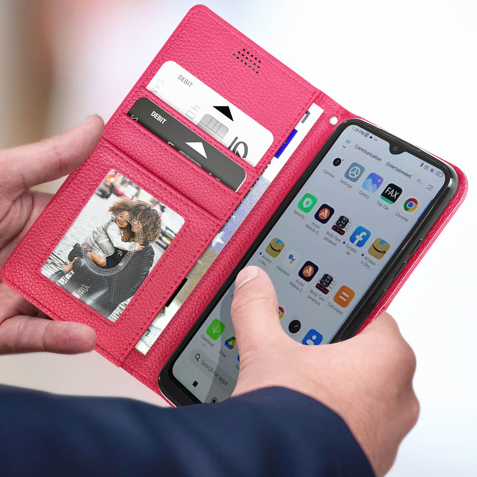 Funda Xiaomi Redmi 12C Tarjetero Cierre Soporte Vídeo, Protección Integral  - Rosa - Spain