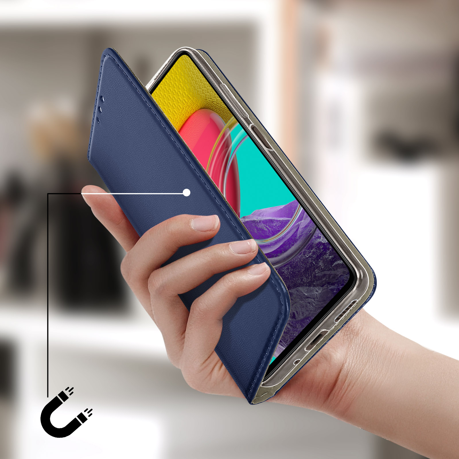 Avizar Étui pour Samsung Galaxy M53 5G avec Clapet Porte-carte