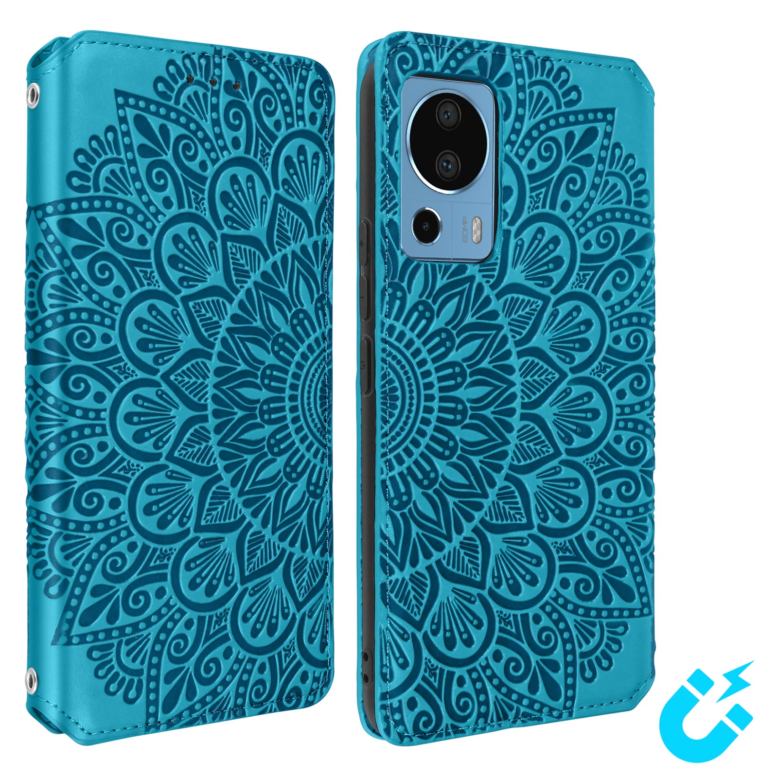 Funda Tarjetero Xiaomi 13 Lite Diseño Mandala Flor azul, Función Soporte  Vídeo - Spain