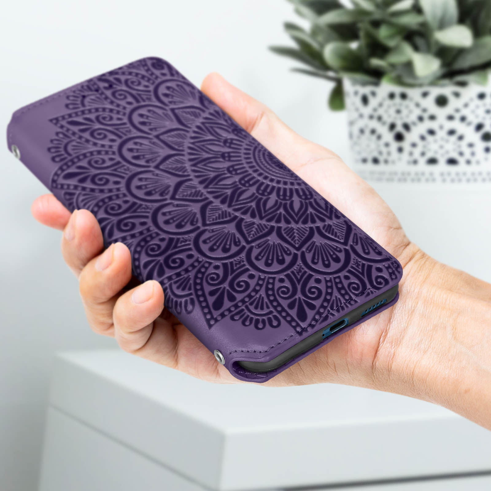 Funda Tarjetero Xiaomi 13 Lite Diseño Mandala Flor azul, Función Soporte  Vídeo - Spain