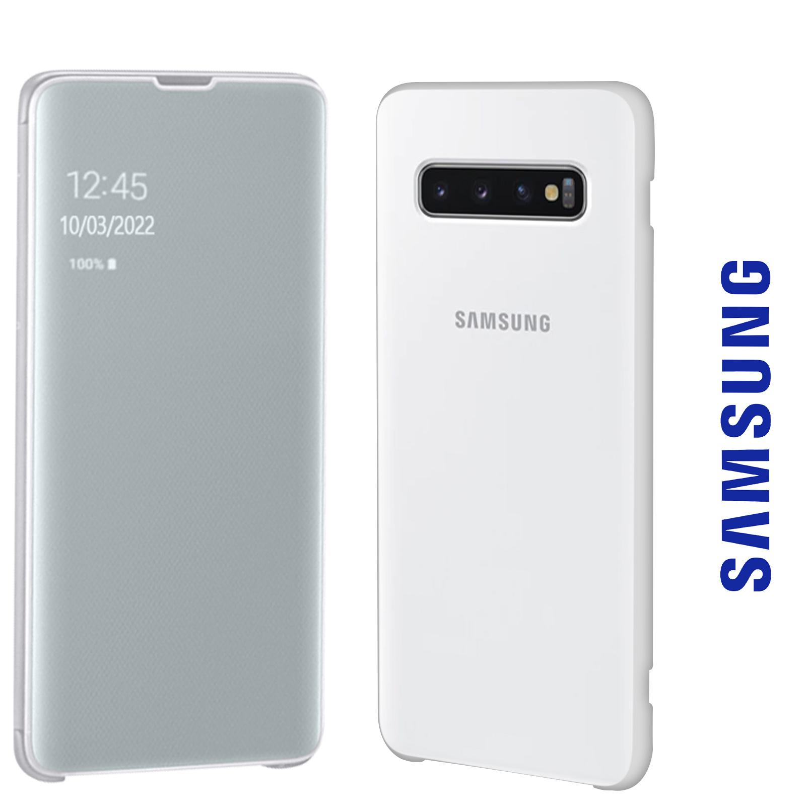 Funda Oficial Samsung Galaxy S10 Plus, Solapa Translúcida Táctil, Folio  Clear View – Blanco - Spain