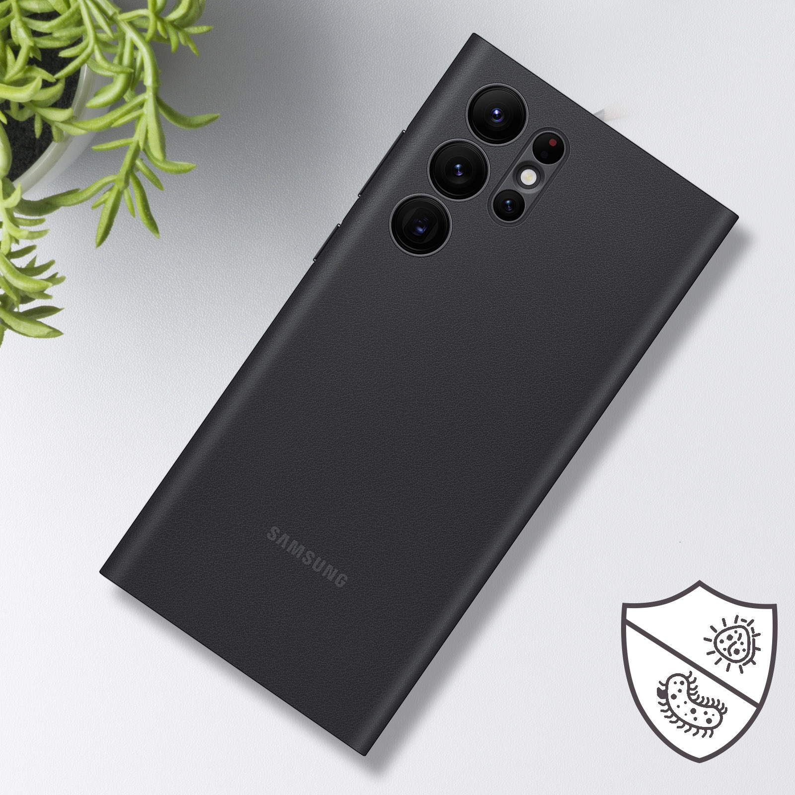 Capa fólio Original Samsung Galaxy S22 Ultra com visor LED e suporte