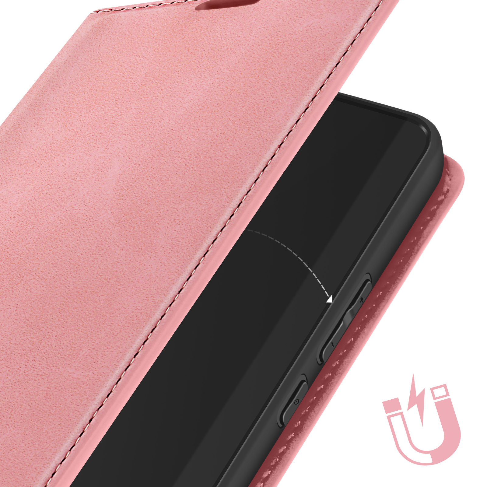 Funda Xiaomi Redmi Note 13 Pro Tarjetero Tacto Suave, Cierre Soporte - Rosa  Claro - Spain