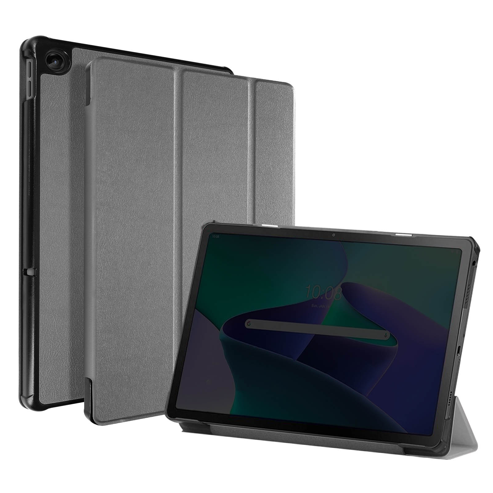 Custodia trifold per Lenovo Tab M10 Plus Gen 3 anti-urto, funzione supporto  + messa in stand-by - nera - Italiano