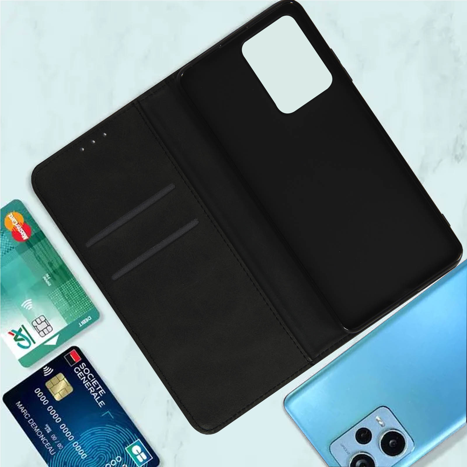 Funda Xiaomi Redmi Note 12 Pro 5G / 12 Pro Plus 5G con Solapa Tarjetero  Magnético y Función Soporte - Negro - Spain