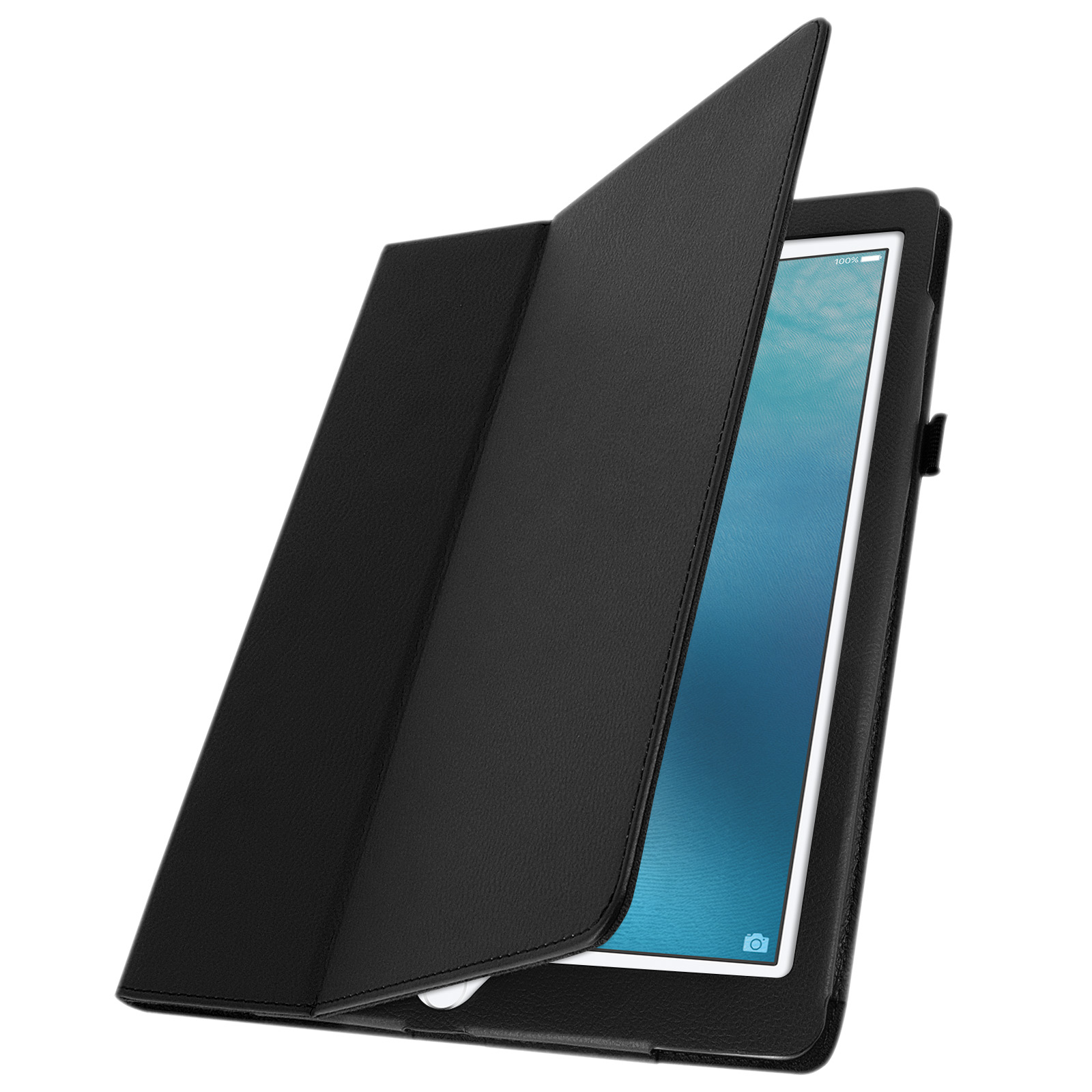 Housse iPad Pro 12.9 2015 / 2017 Étui folio protection intégrale + fonction  support - Noir - Français