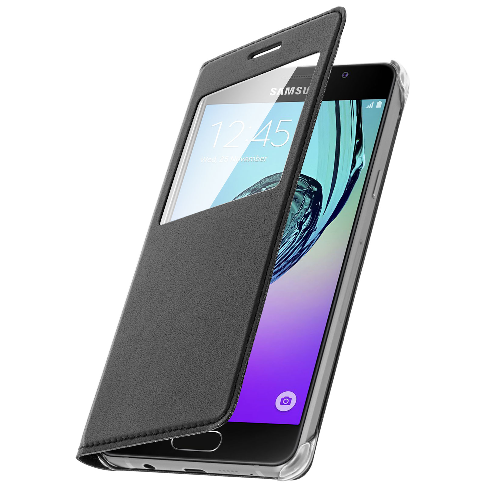 Verbieden Verschrikking Origineel Housse, Etui folio S-View à fenêtre pour Samsung Galaxy A5 2016 - Noir -  Français