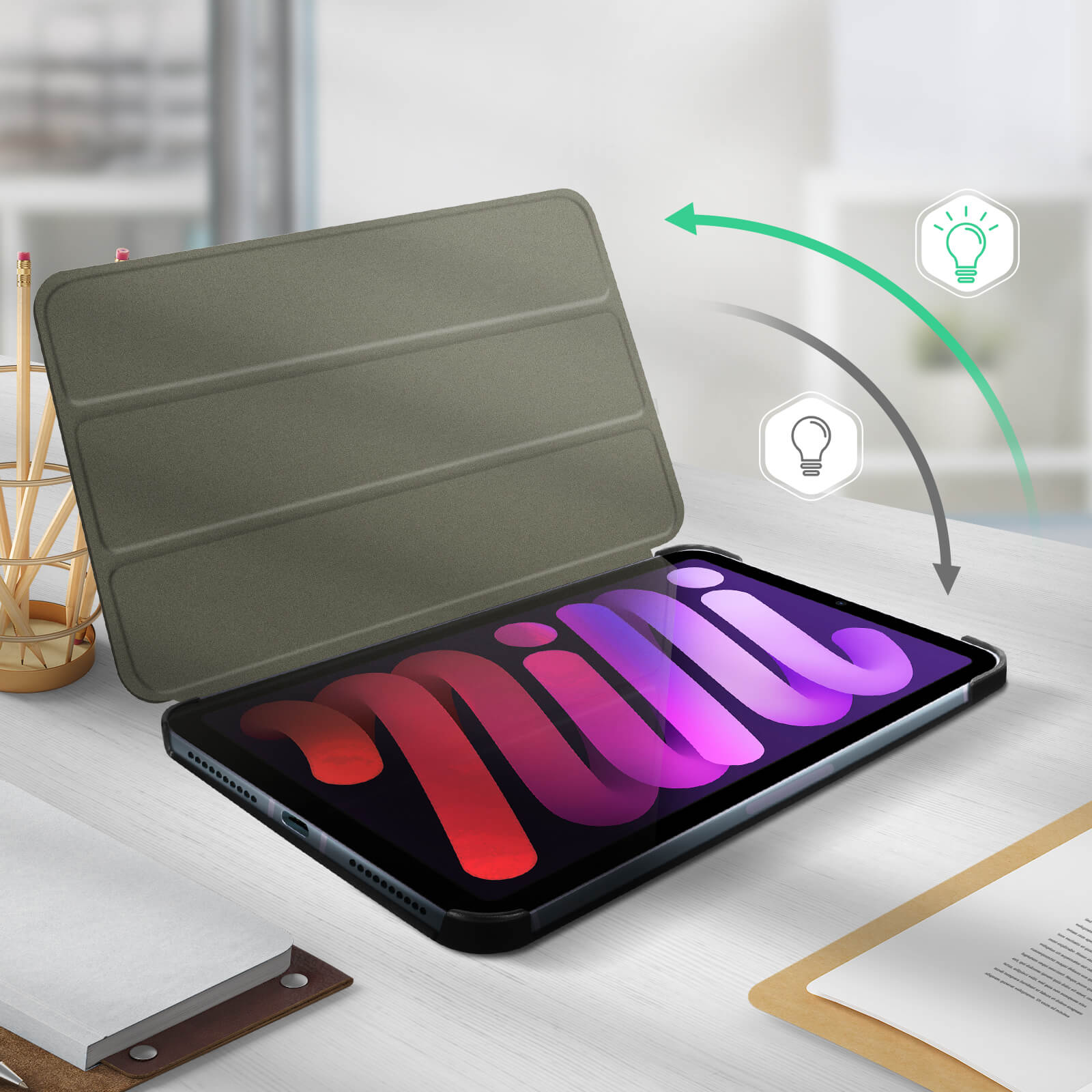 Avizar Étui pour iPad Mini 2021 Clapet Support Vidéo et Clavier