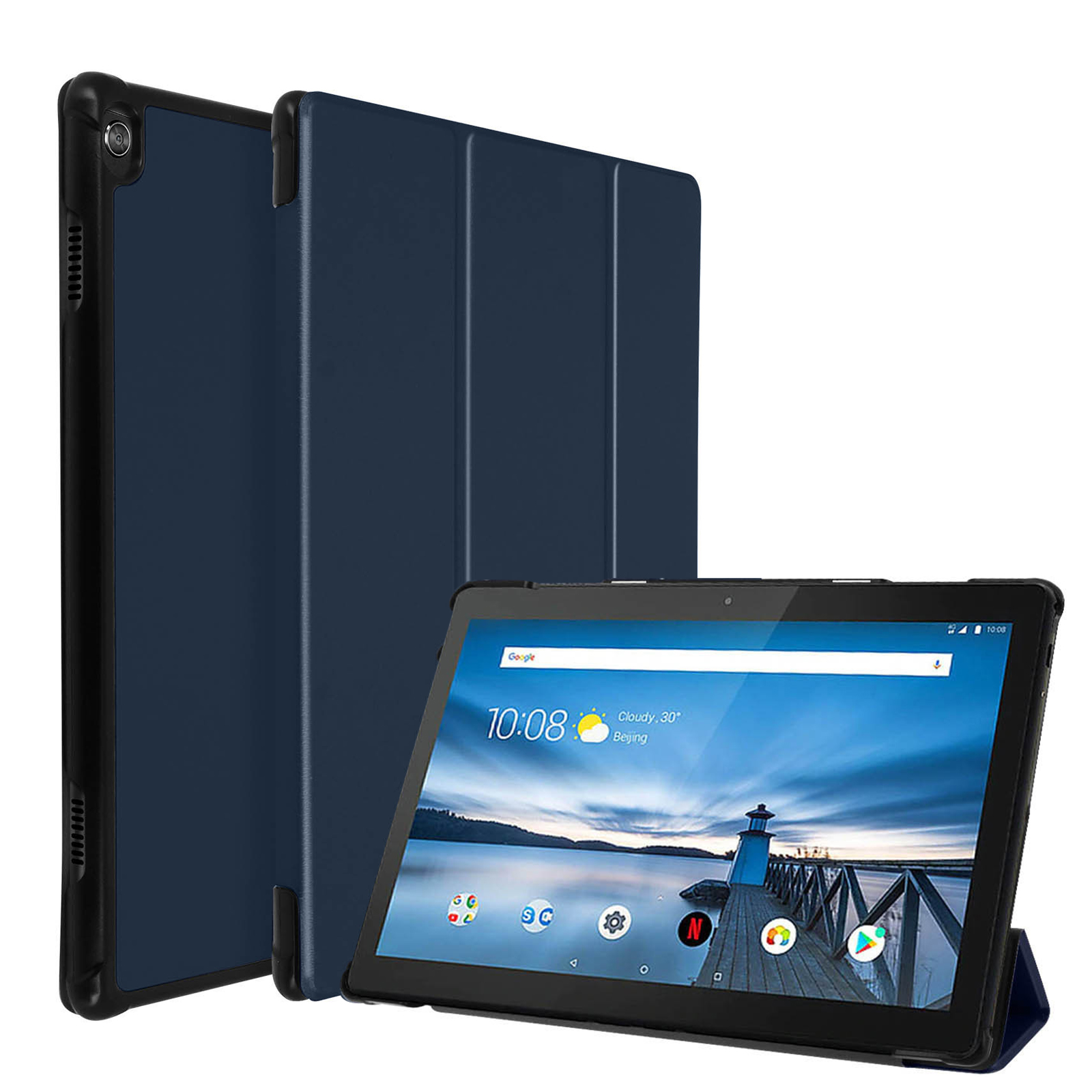 Custodia Trifold Slim Funzione Stand Multiposizione - blu per Lenovo Smart  Tab M10 10.1 - Italiano