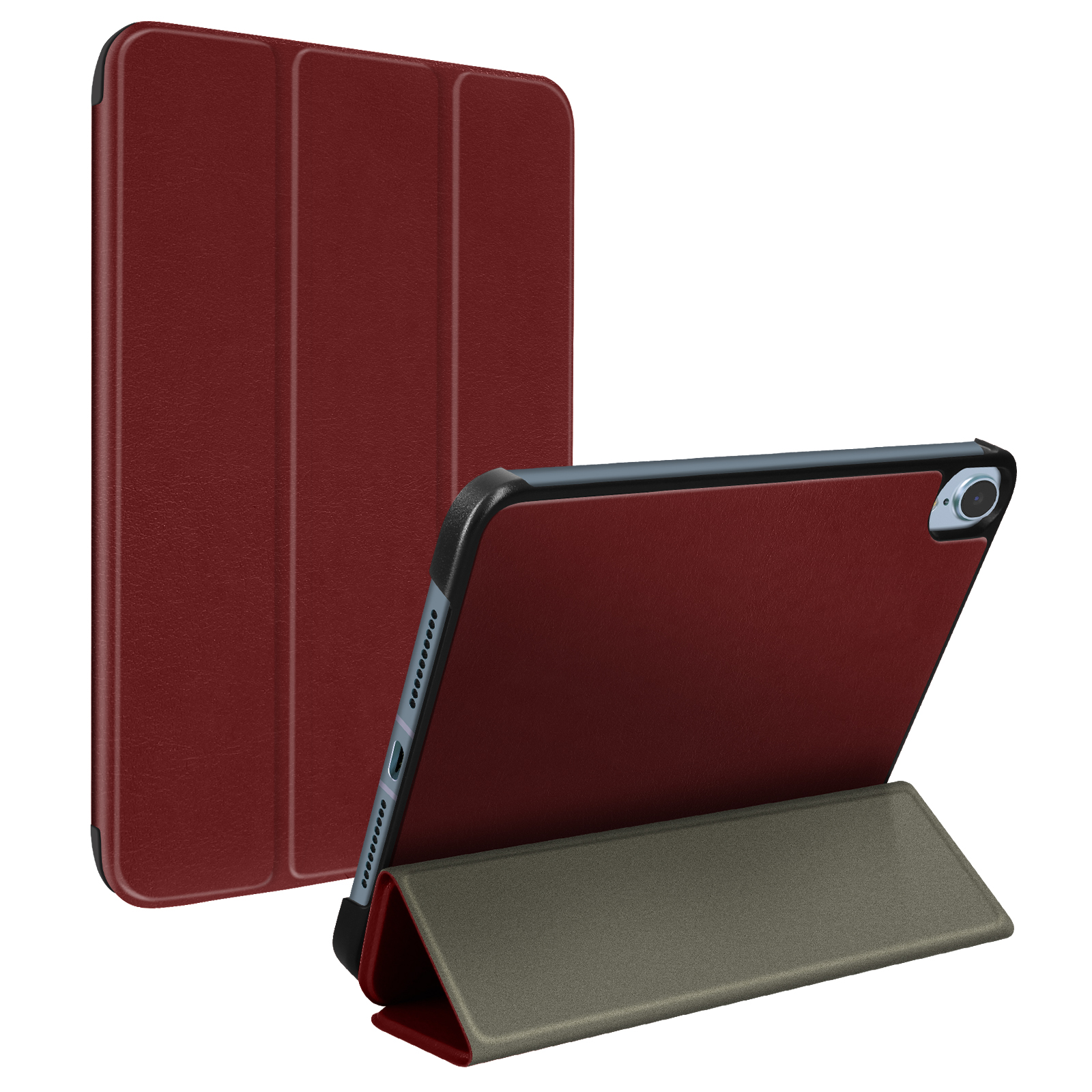 Pour ipad pro 12. 9 pouces smart flip fing housse en cuir pour tablette -  rouge